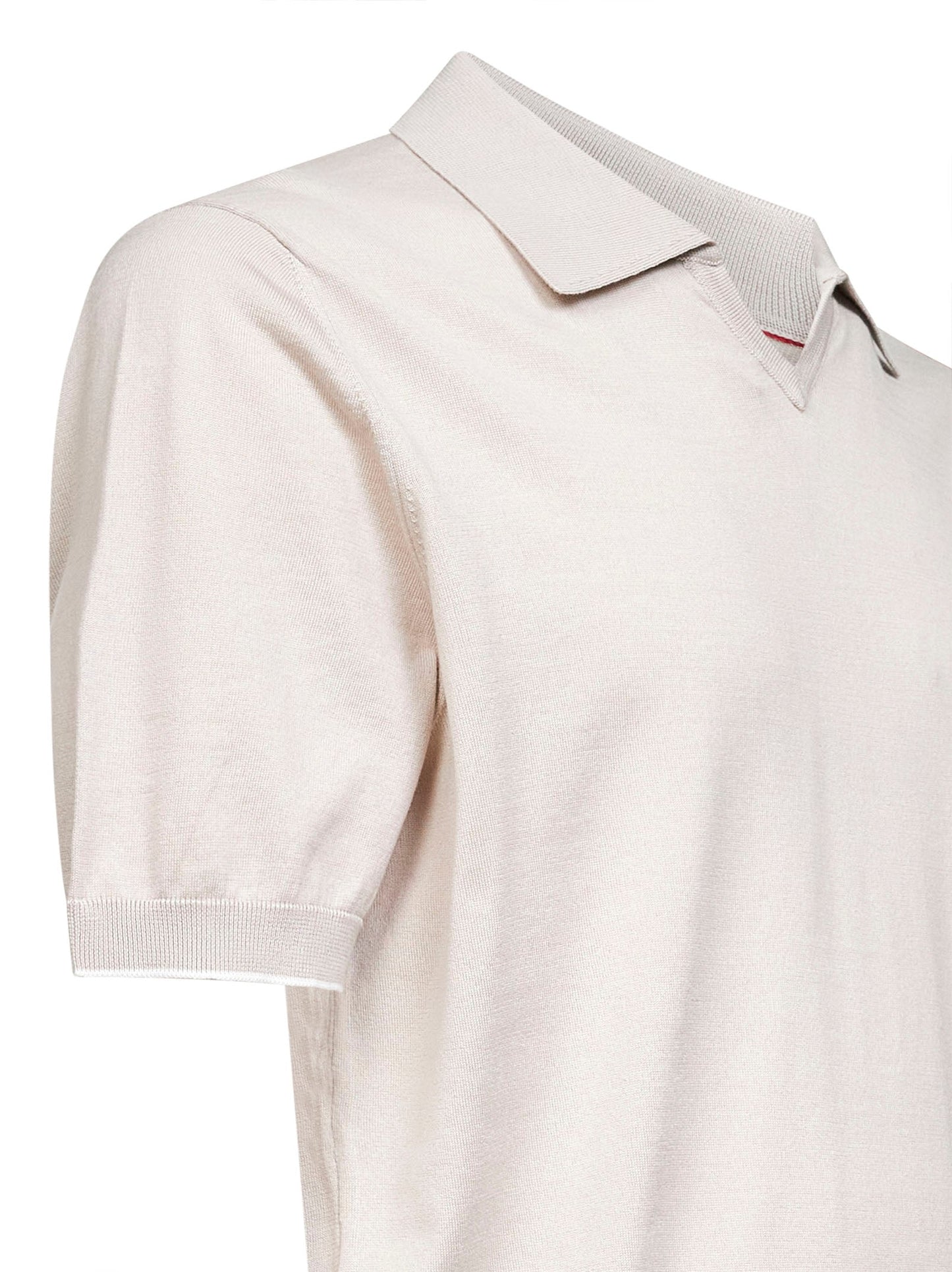 Brunello Cucinelli Men Jute Cotton Knit Polo Shirt BRUNELLO CUCINELLI