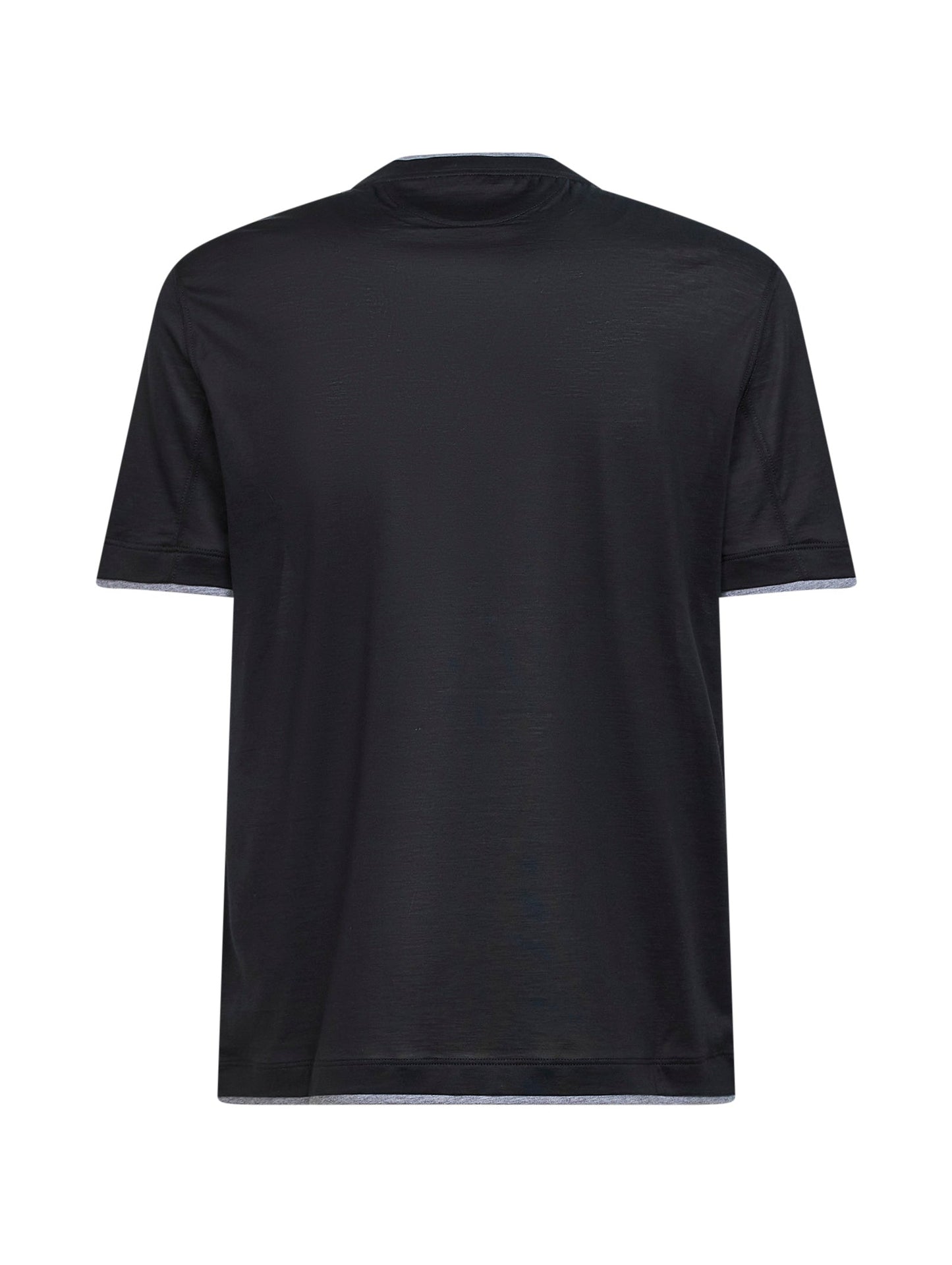 Brunello Cucinelli Men Black Jersey Faux Layering T-Shirt BRUNELLO CUCINELLI
