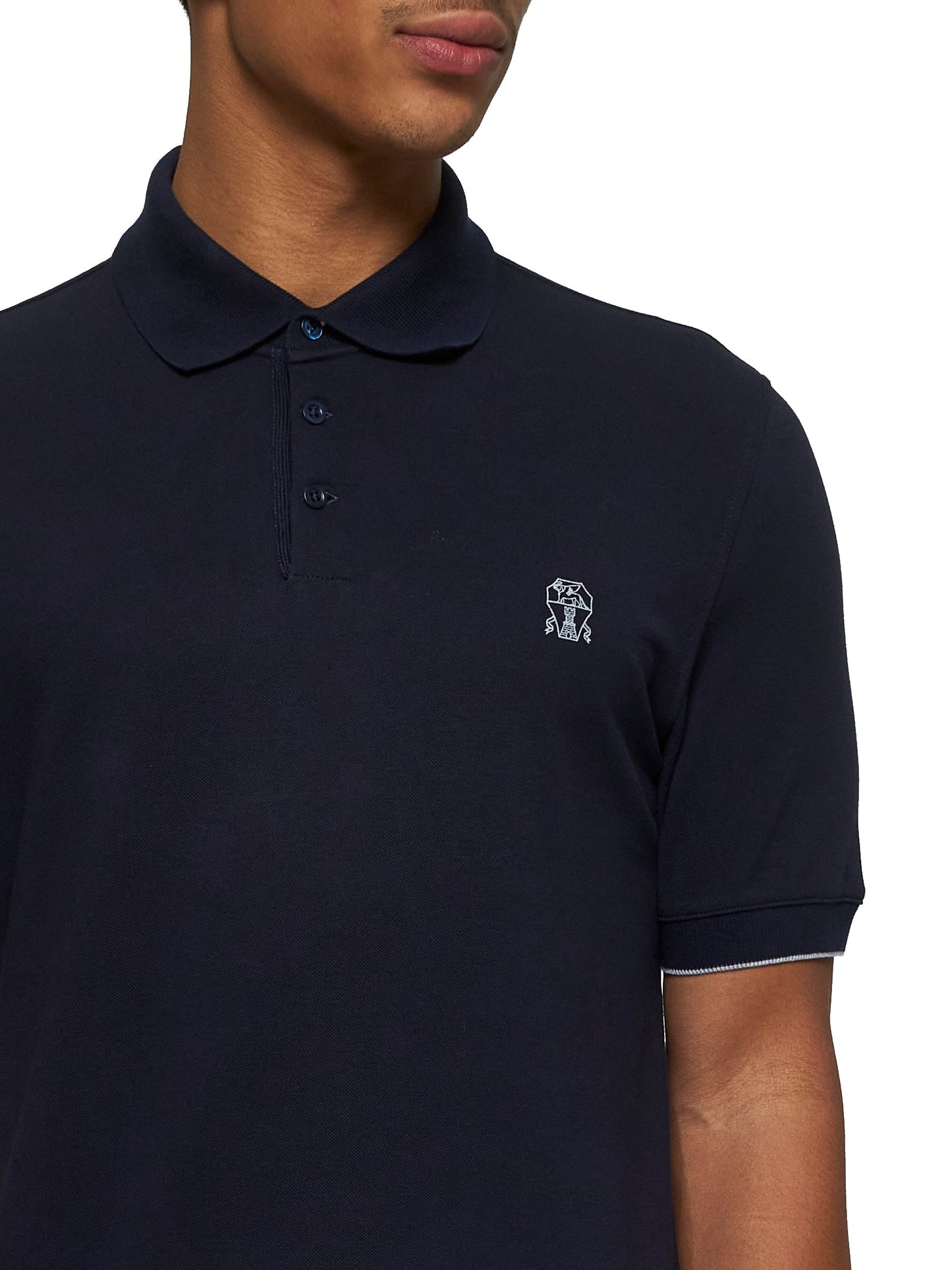Brunello Cucinelli Men Cotton Piqué Polo Shirt BRUNELLO CUCINELLI