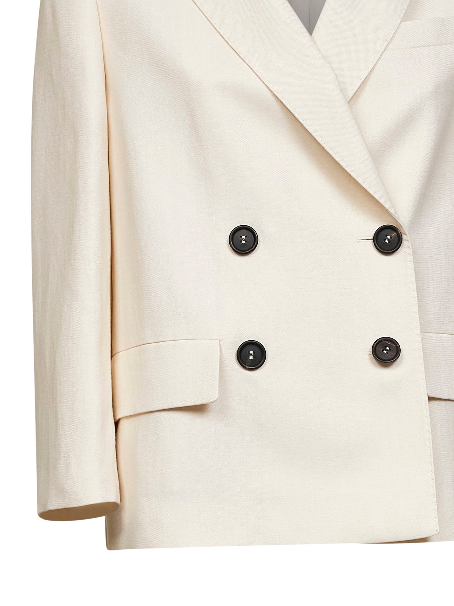 Brunello Cucinelli Women Ivory Fluid Twill Jacket With Monili BRUNELLO CUCINELLI