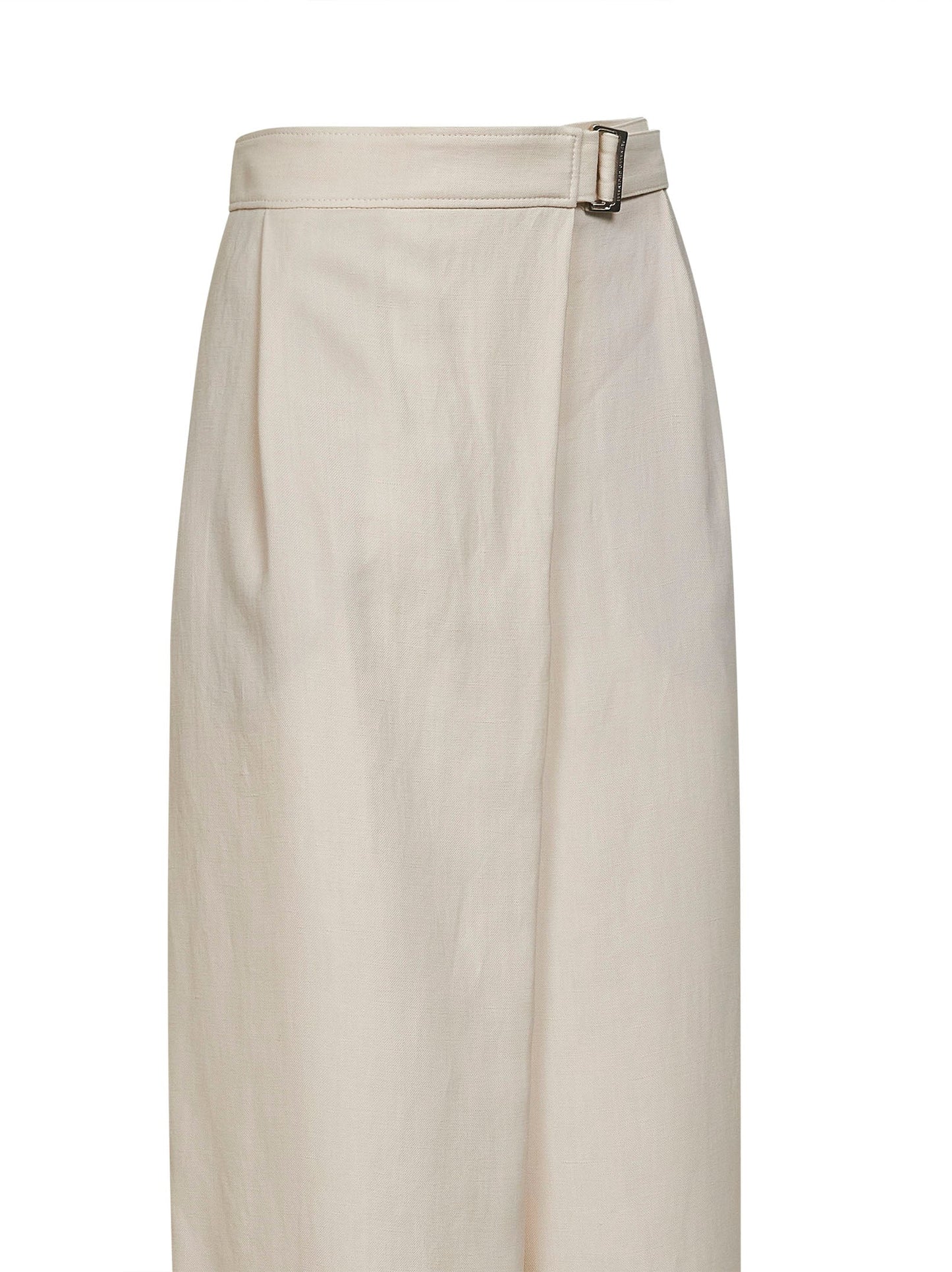 Brunello Cucinelli Women Ivory Fluid Twill Sartorial Wrap Trousers BRUNELLO CUCINELLI