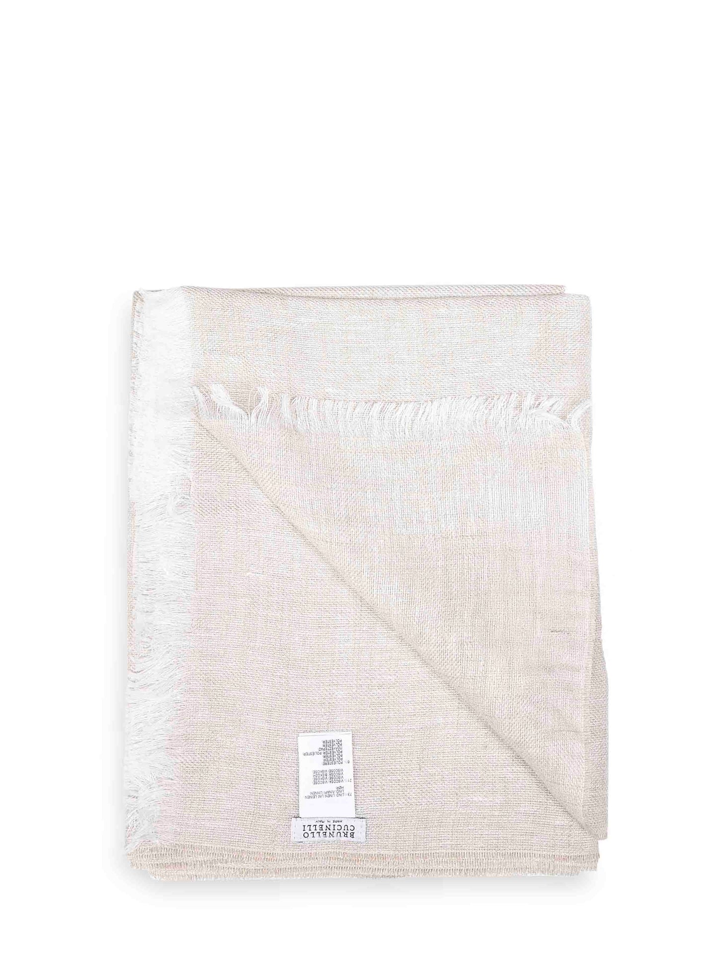 Brunello Cucinelli Women Beige Sparkling Linen Blend Scarf BRUNELLO CUCINELLI