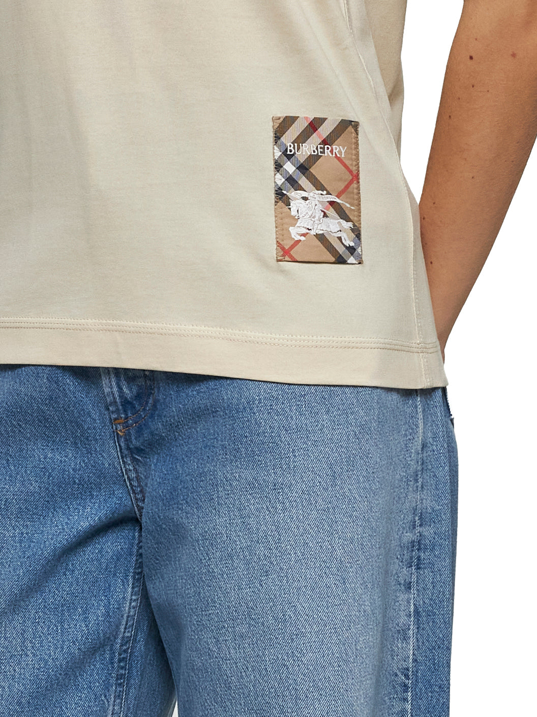 Burberry Women Cream Cotton T-Shirt BURBERRY