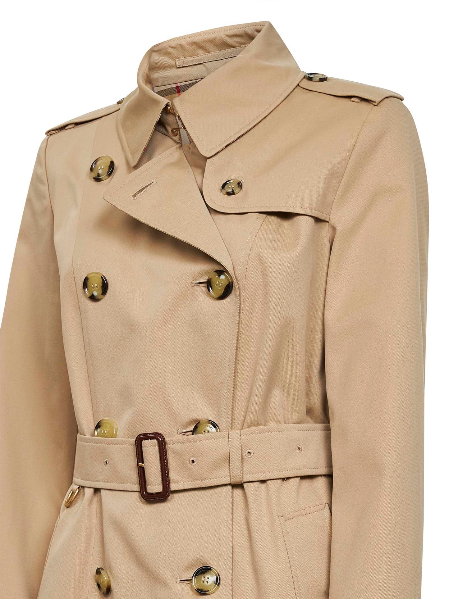 Burberry Women Honey Beige Mid-Length Kensington Heritage Trench Coat BURBERRY