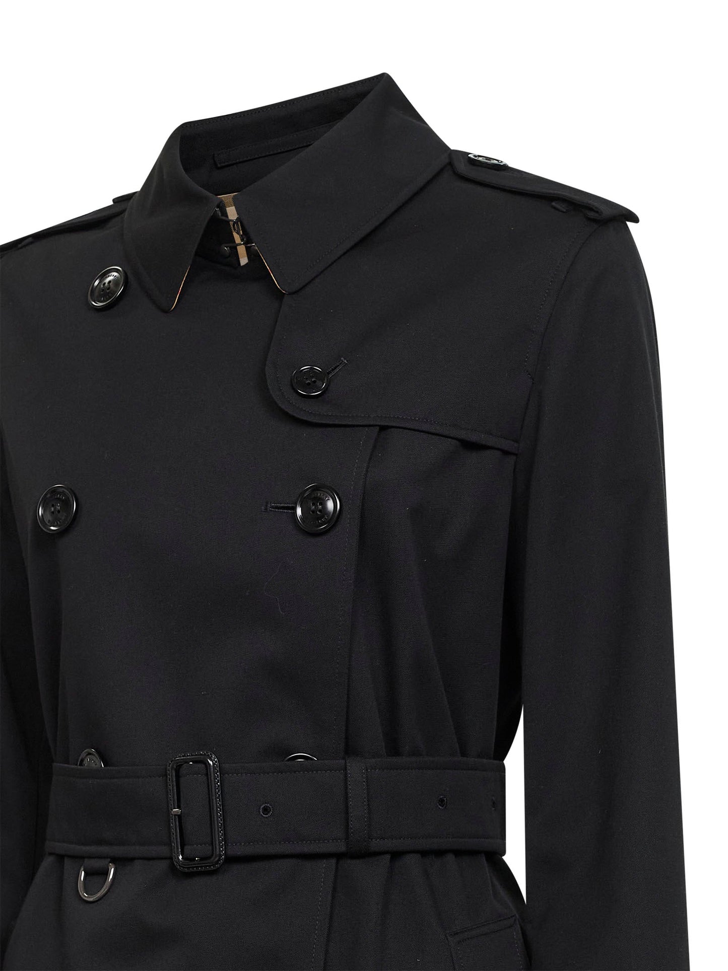 Burberry Women Black Mid-Length Kensington Heritage Trench Coat BURBERRY