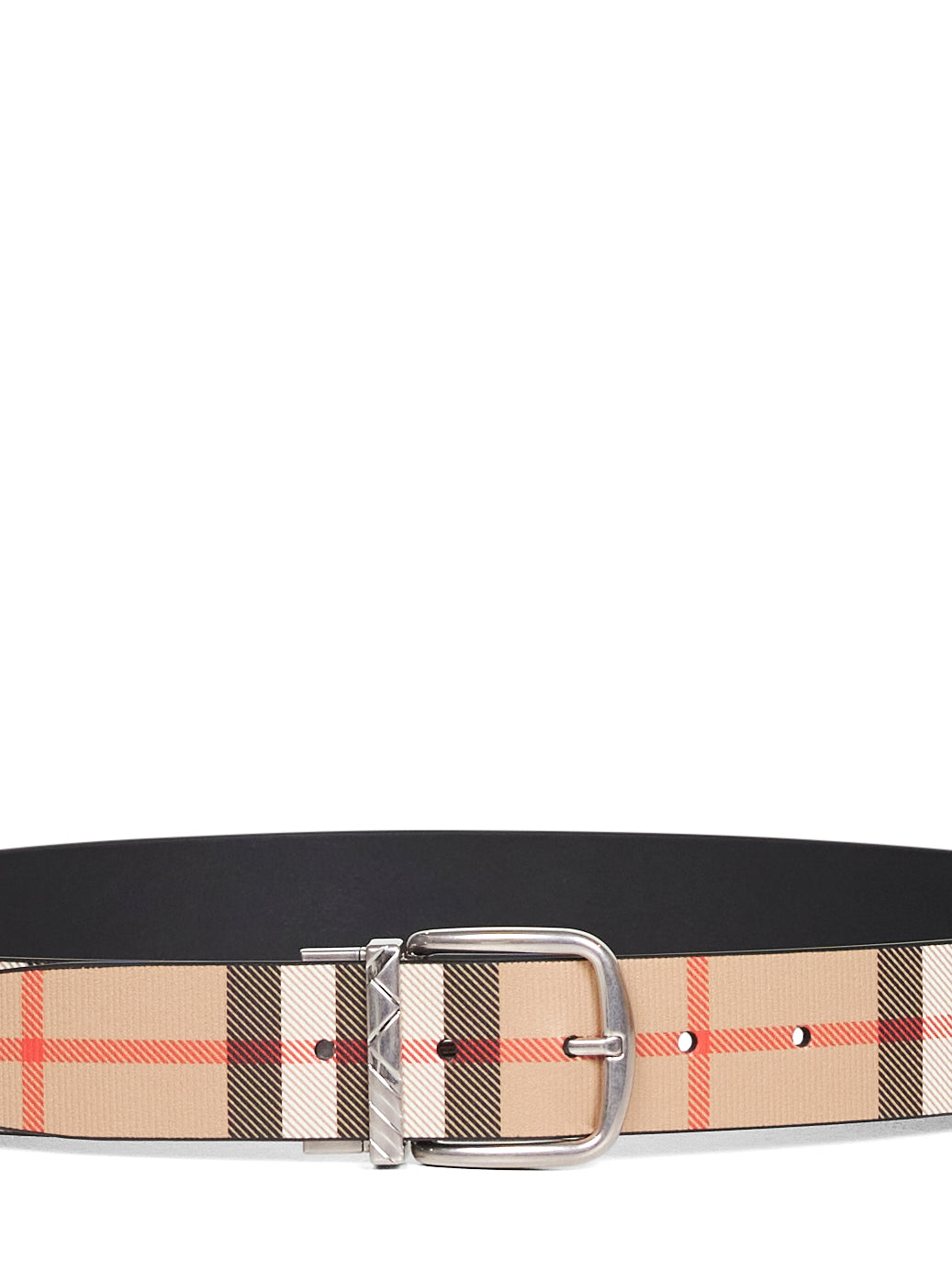 Burberry Men Reversible Belt With Check Buckle BURBERRY