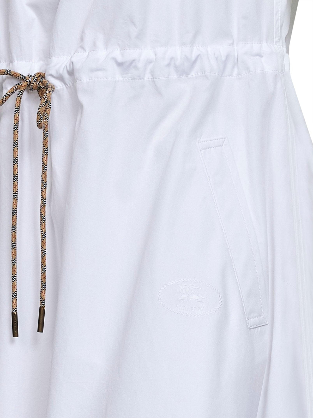 Burberry Women Optical White Cotton Poplin Short Dress BURBERRY