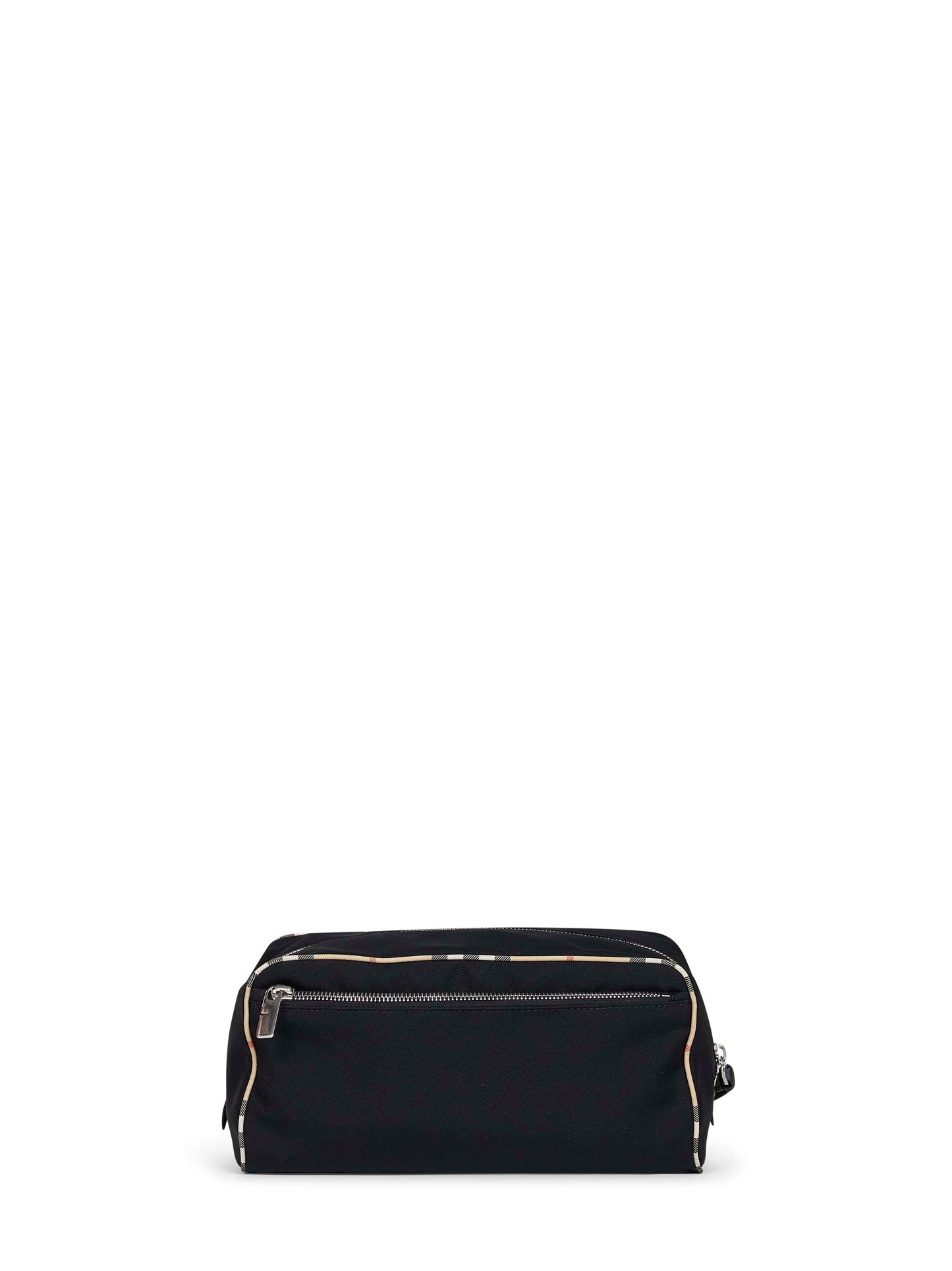 Burberry Men Black Large Travel Bag With Check Trims BURBERRY