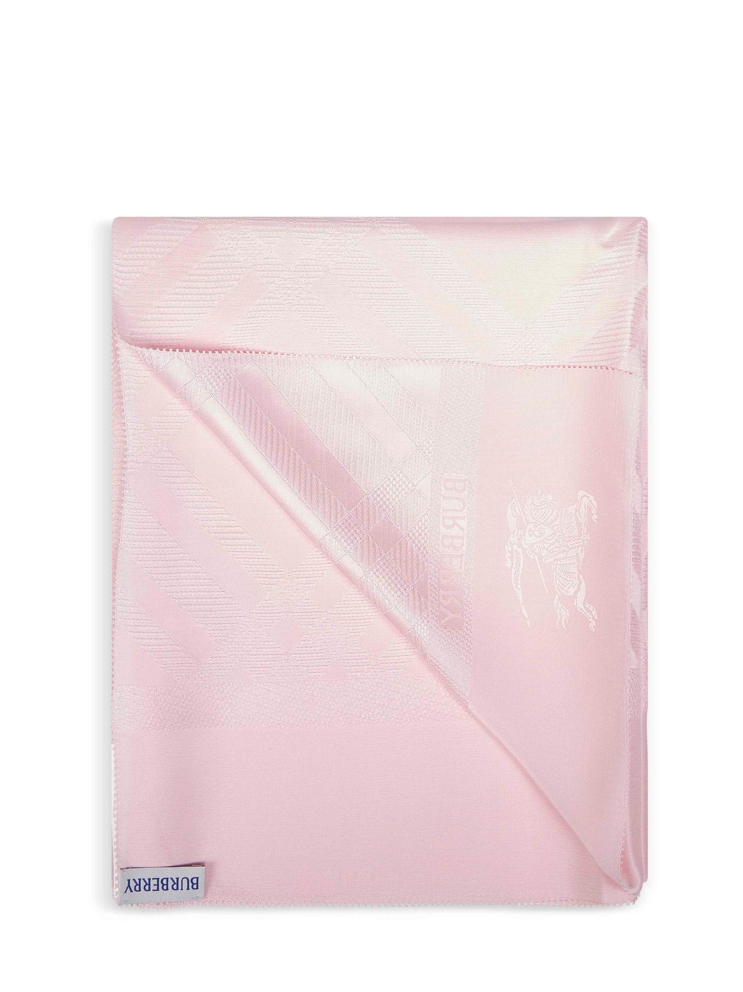 Burberry Women Pink Check Jacquard Silk Scarf BURBERRY