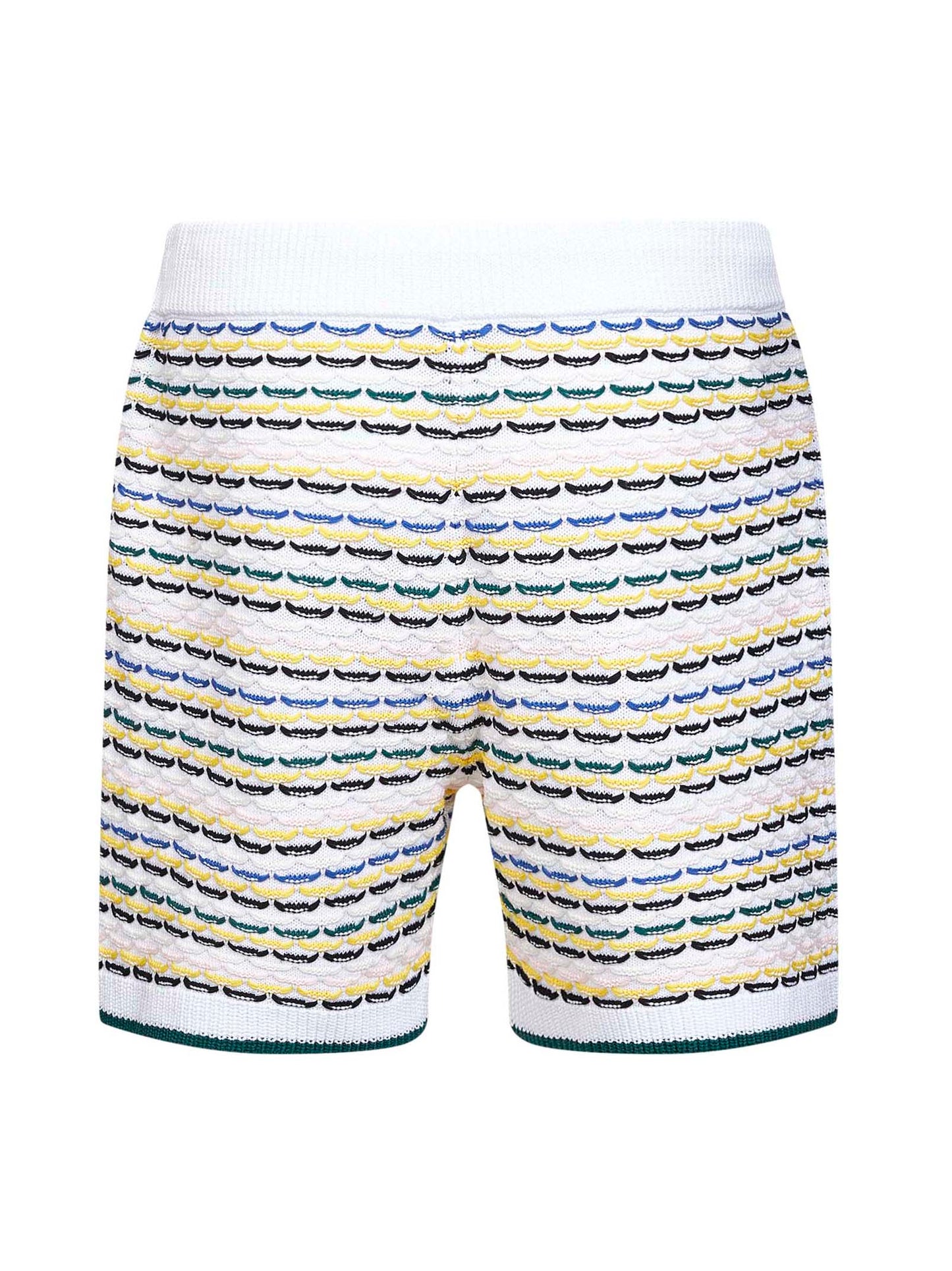 Casablanca Men White Crochet Cotton Tuck Stitch Shorts CASABLANCA