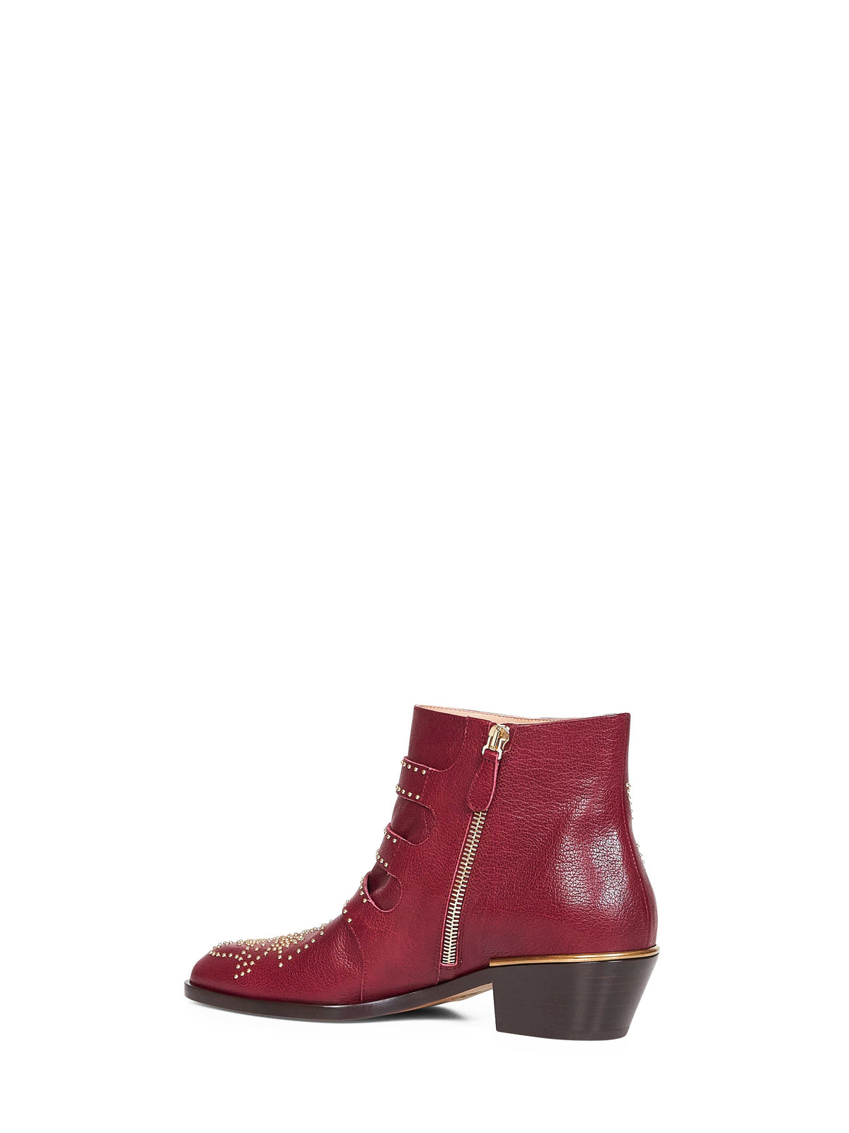 Chloé Women Grenat Leather Susanna Ankle Boots CHLOE