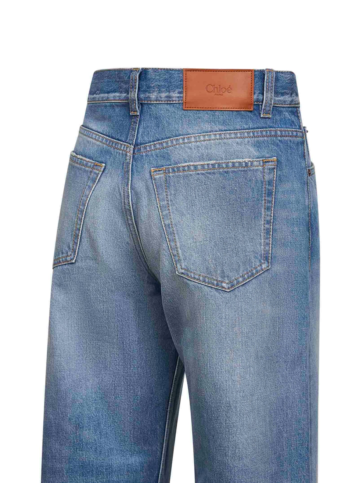 Chloé Women Dream Blue Denim High-Rise Cropped Jeans CHLOE