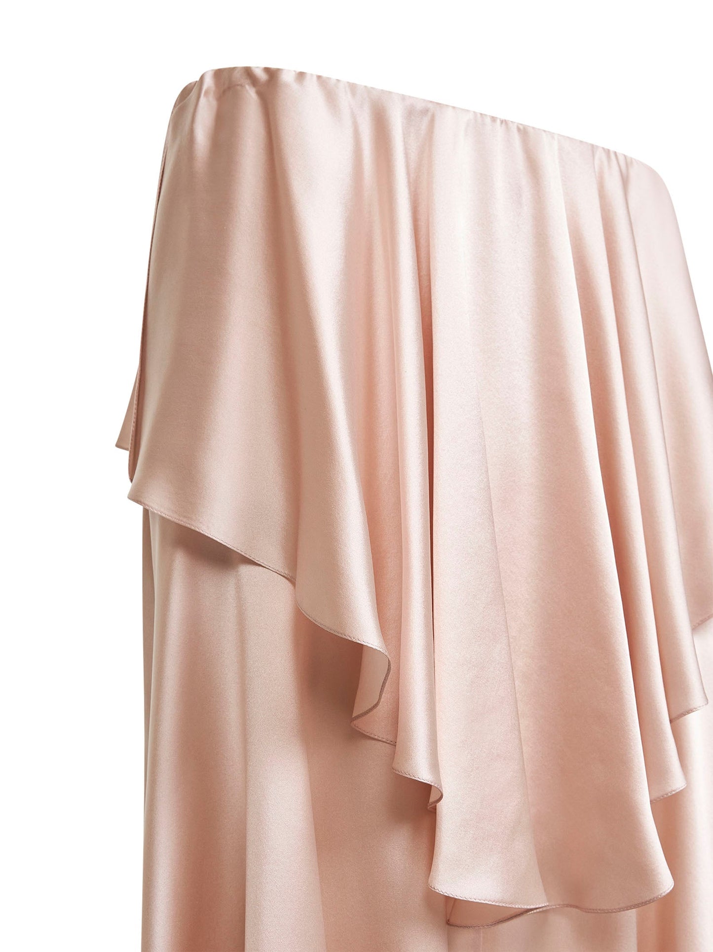 Chloé Women Pink Washed Silk Satin Fluid Layered Midi Skirt CHLOE