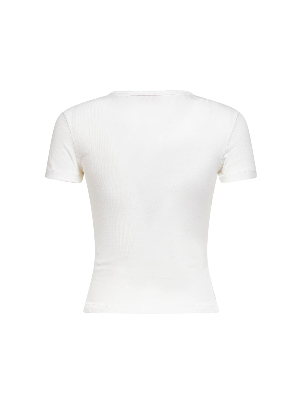 Diesel Women White Ribbed Stretch Jersey T-Ele-Long-Od T-Shirt DIESEL