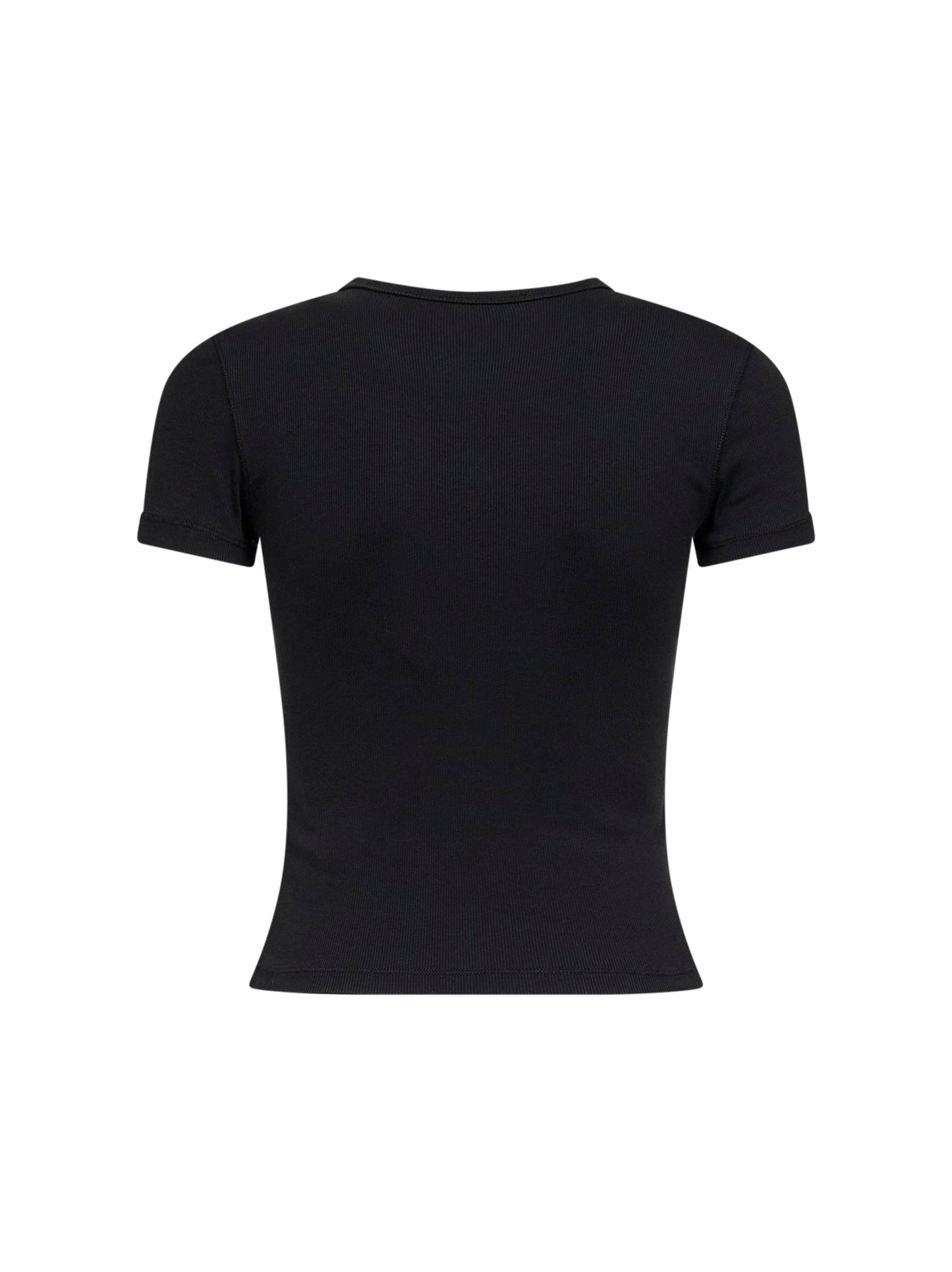 Diesel Women Black Ribbed Stretch Jersey T-Ele-Long-Od T-Shirt DIESEL