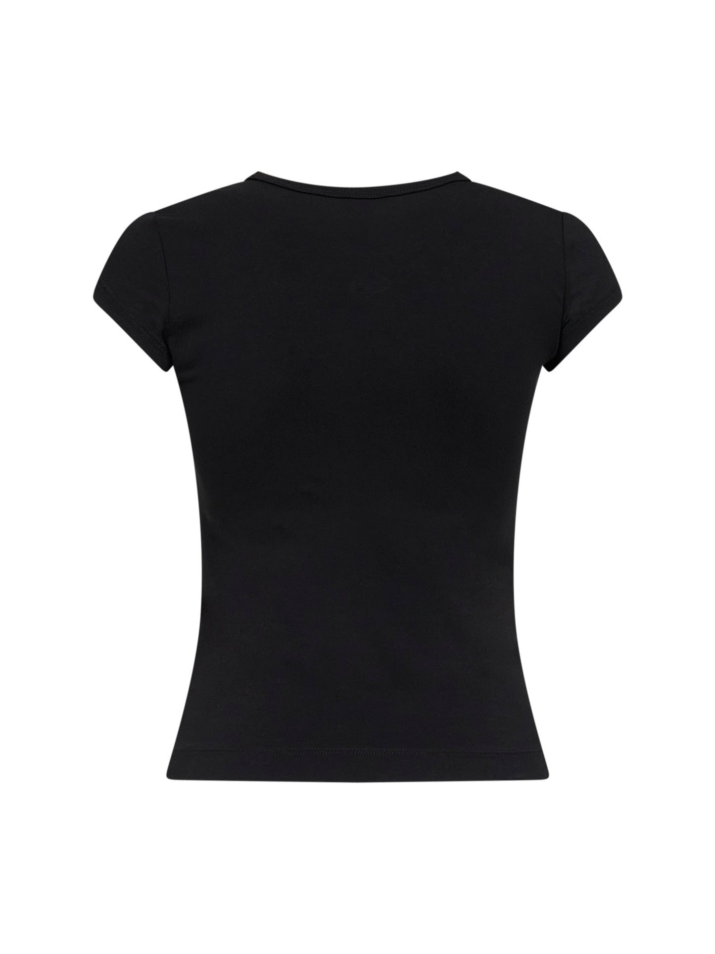 Diesel Women Black Stretch Jersey Logo T-Angie-Od T-Shirt DIESEL