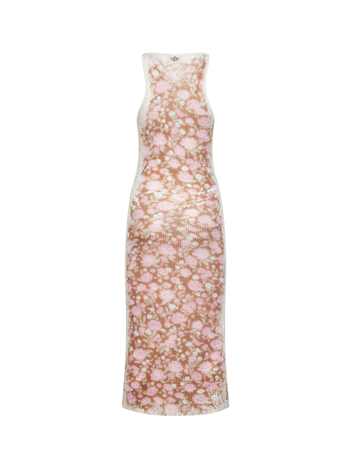 Diesel Women Multicolor Ribbed Knit M-Blom Printed Midi Dress DIESEL