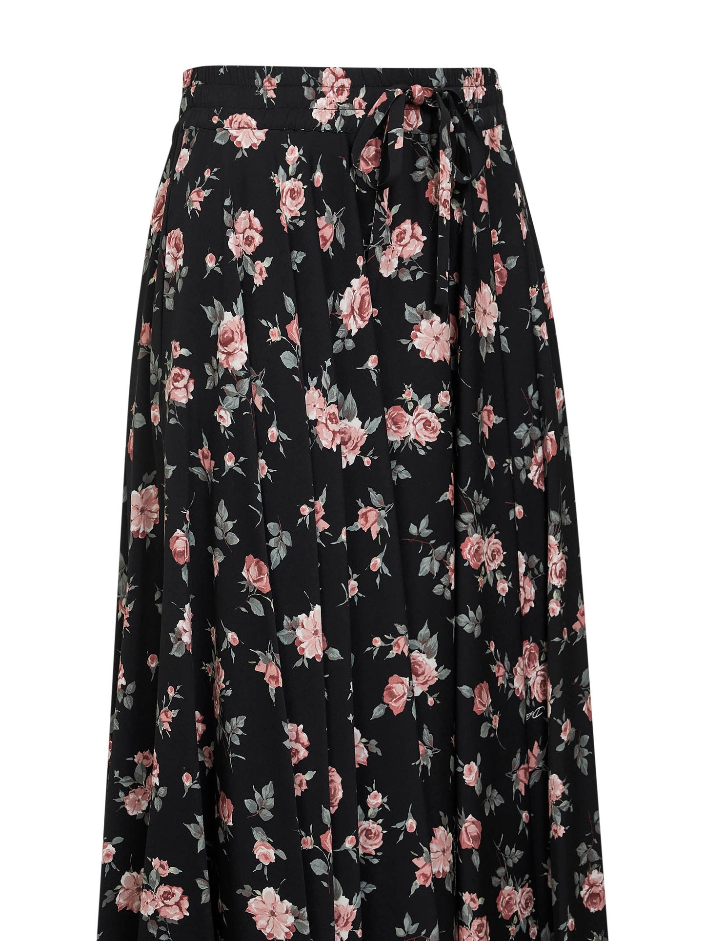 Dolce & Gabbana Women Vintage Rose Printed Charmeuse Long Full Skirt DOLCE & GABBANA