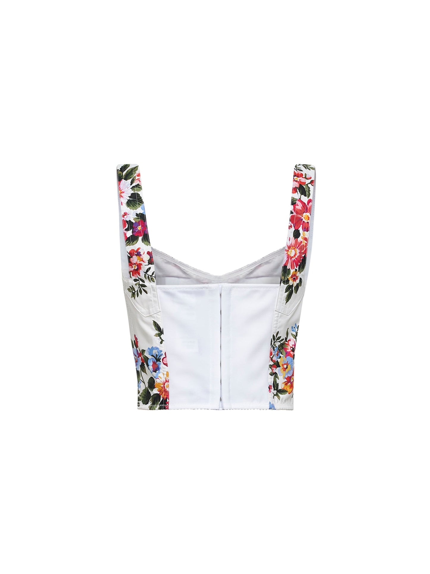 Dolce & Gabbana Women Stretch Cotton Blend Flower Bouquet-Print Bustier Top DOLCE & GABBANA