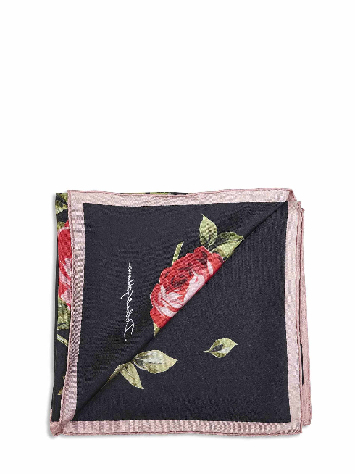 Dolce & Gabbana Women Rose Bouquet Print Silk Twill Scarf DOLCE & GABBANA