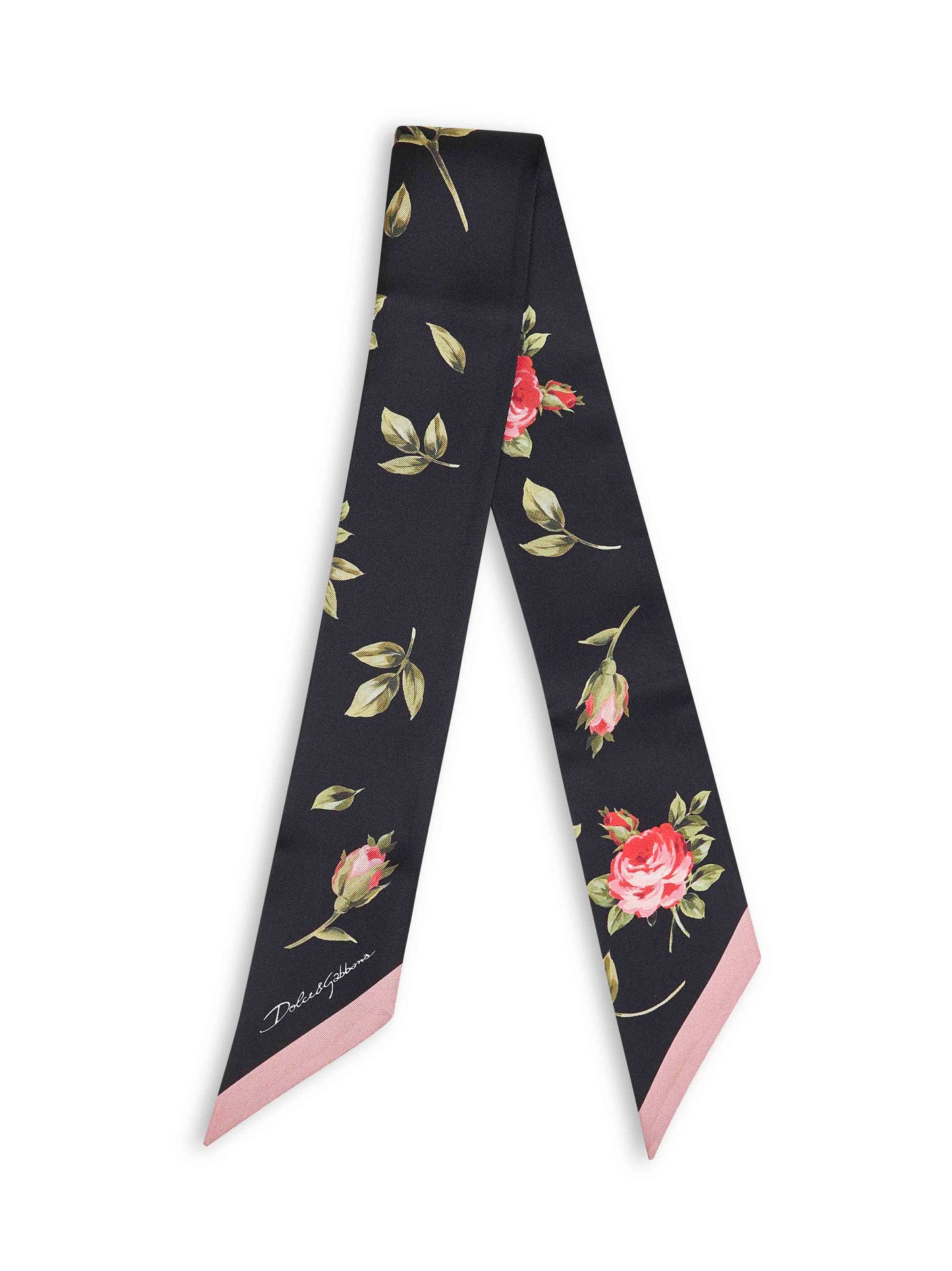 Dolce & Gabbana Women Rose Bouquet Print Silk Twill Bandeau DOLCE & GABBANA