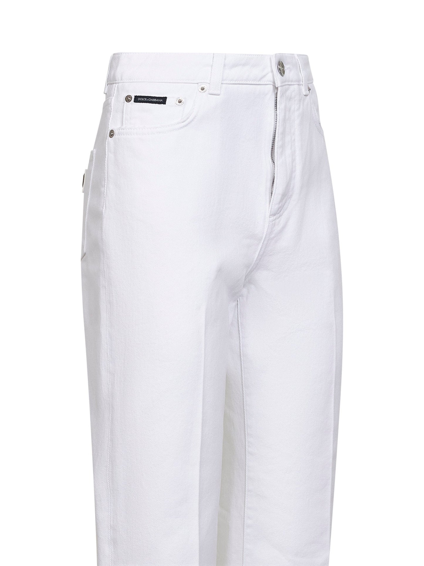 Dolce & Gabbana Women White Cotton Denim Flared Jeans DOLCE & GABBANA