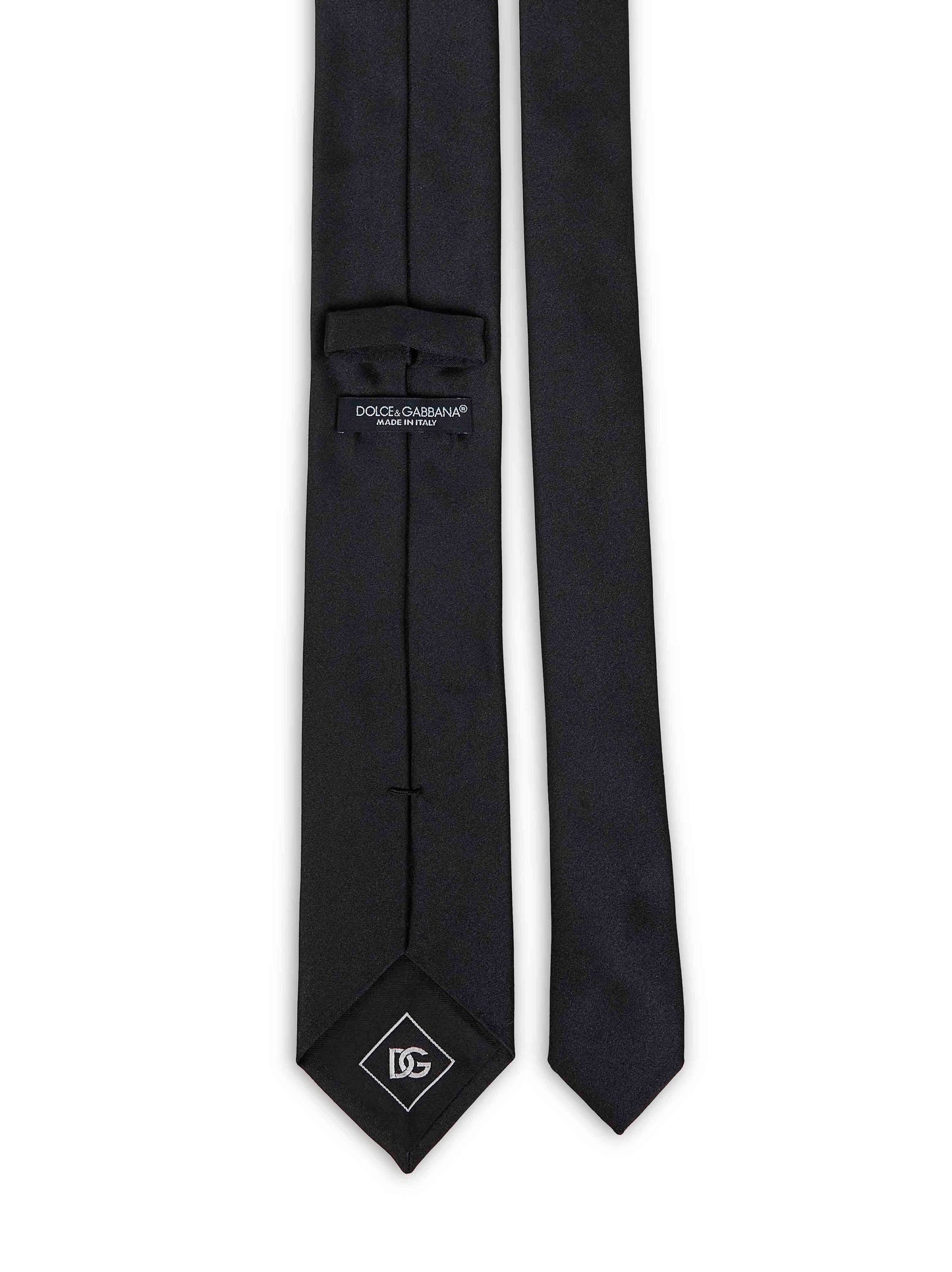 Dolce & Gabbana Men Black Silk Satin Martini Tie