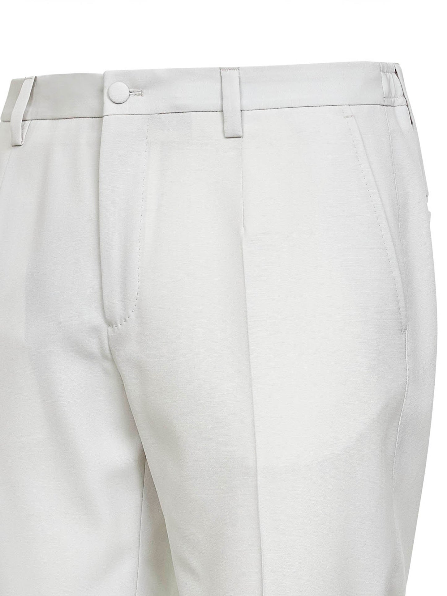 Dolce & Gabbana Men Light Beige Wool Poplin Trousers DOLCE & GABBANA