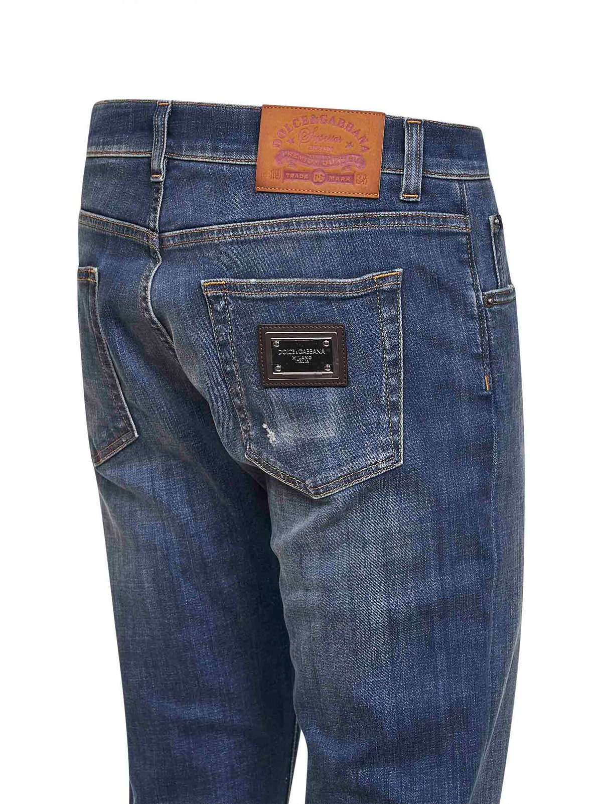 Dolce & Gabbana Men Blue Stretch Cotton Denim Slim Jeans DOLCE & GABBANA