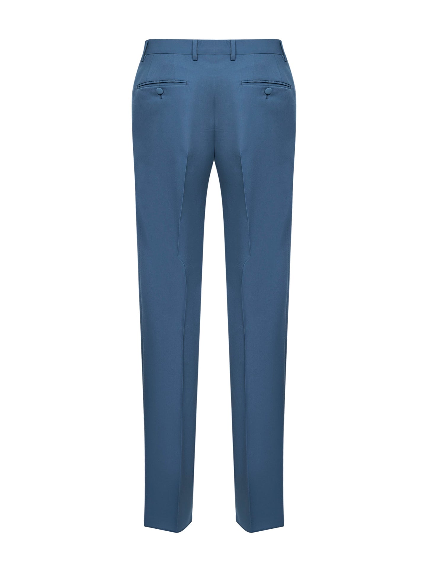 Dolce & Gabbana Men Avio Blue Virgin Wool Classic Trousers <Br/> DOLCE & GABBANA