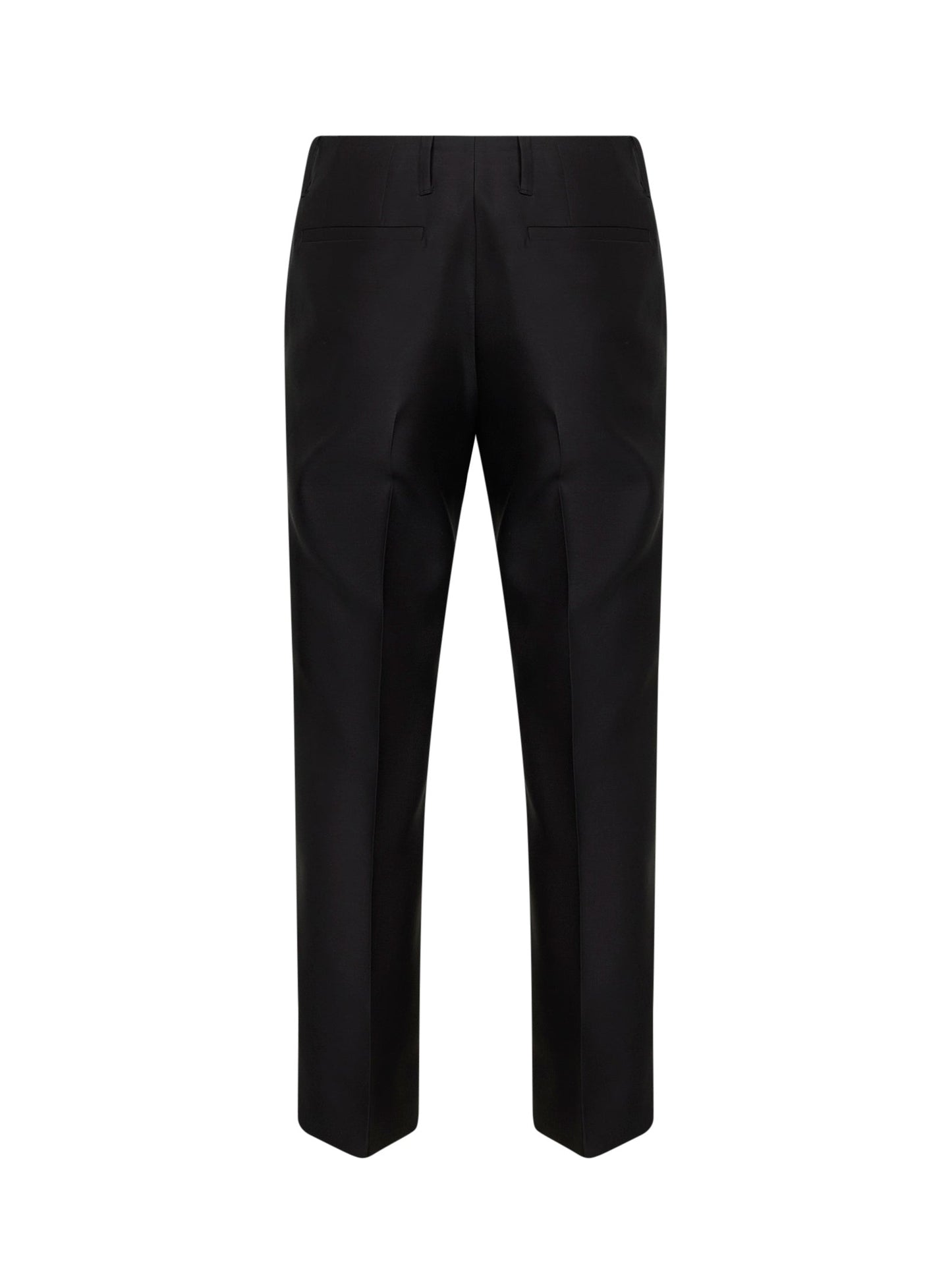 Dries Van Noten Women Black Rounded Wool Silk Tailored Cropped Trousers DRIES VAN NOTEN