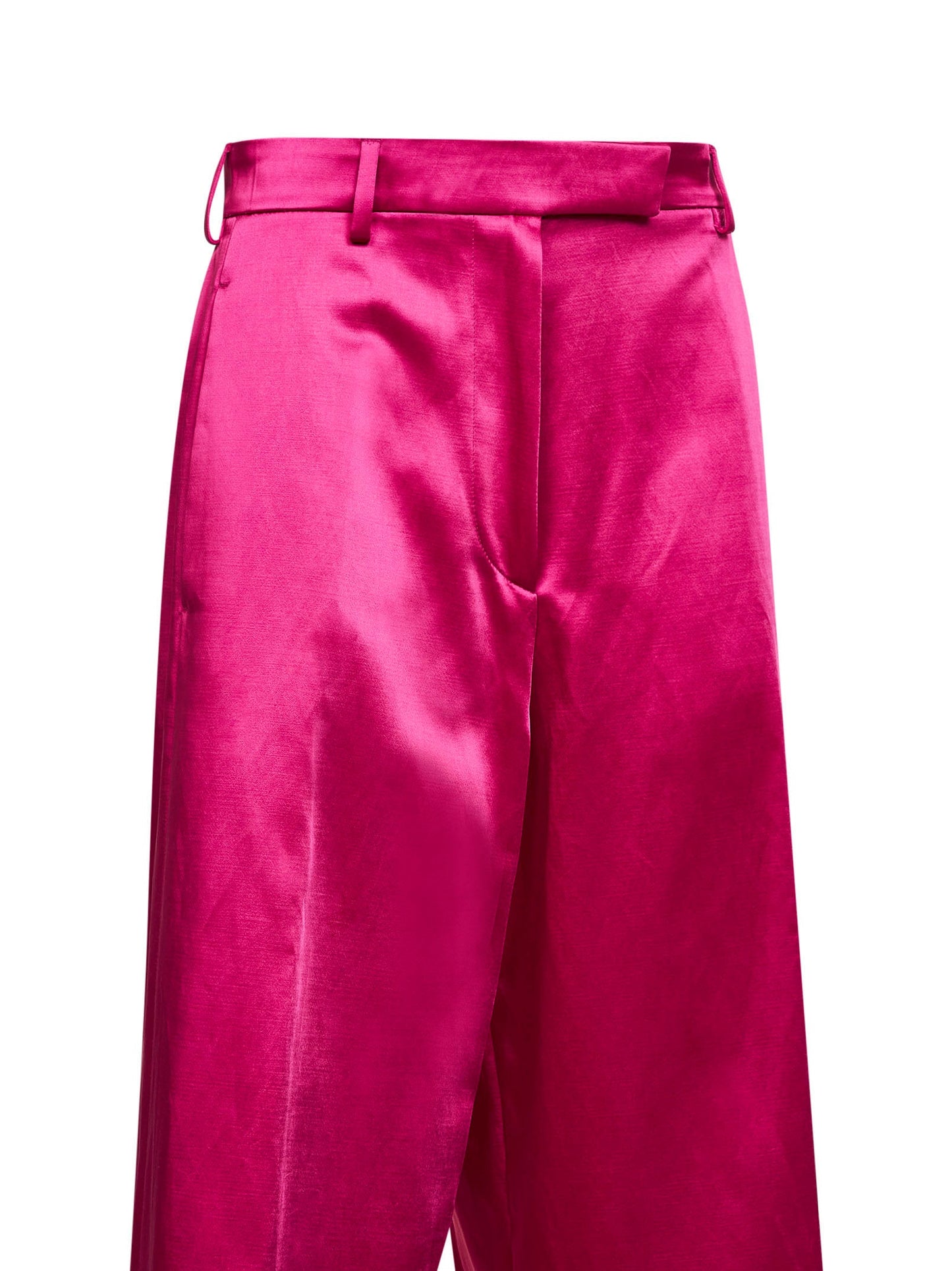 Dries Van Noten Women Fuchsia Satin Wide-Leg Trousers DRIES VAN NOTEN