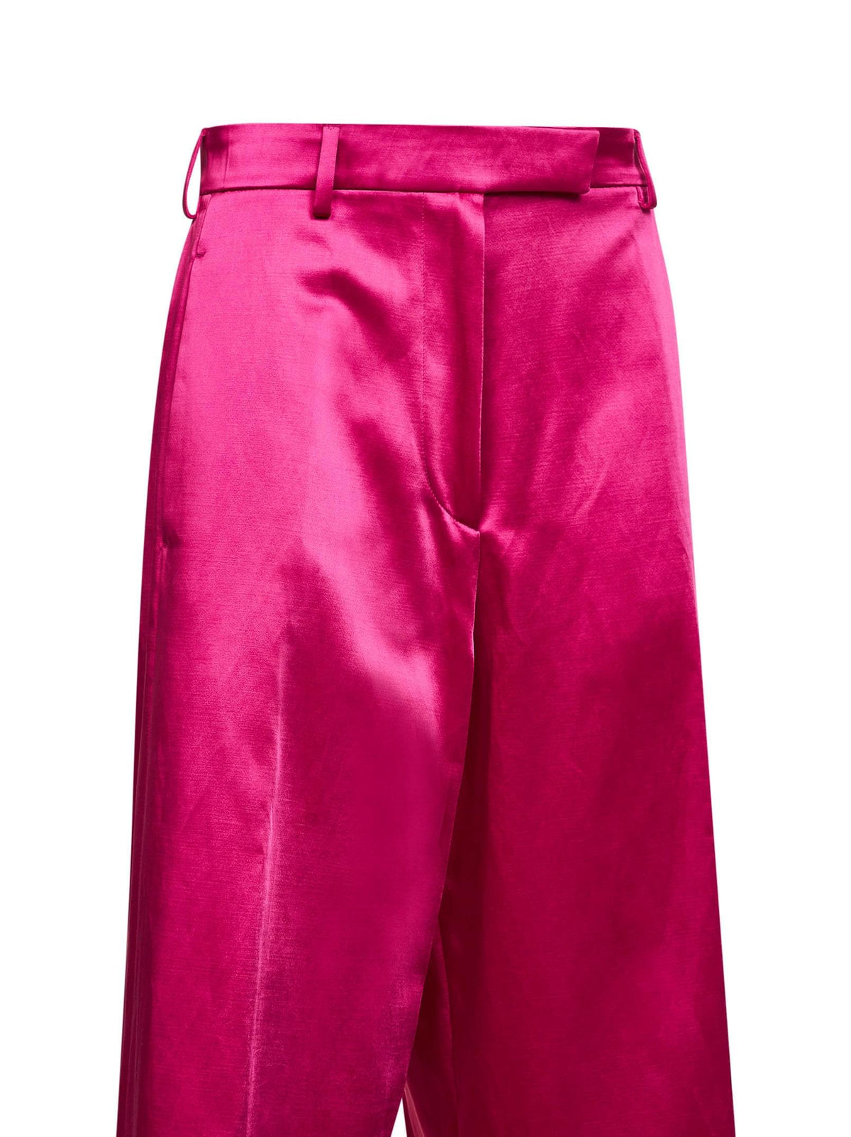 Dries Van Noten Women Fuchsia Satin Wide-Leg Trousers DRIES VAN NOTEN