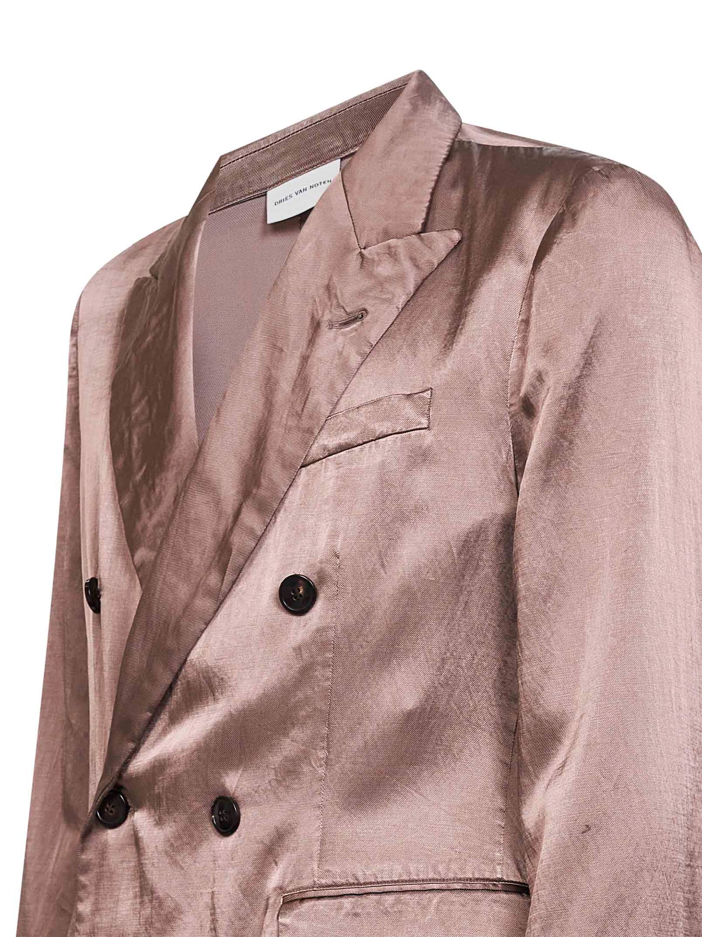 Dries Van Noten Men Old Rose Viscose And Cotton Double-Breasted Blazer DRIES VAN NOTEN