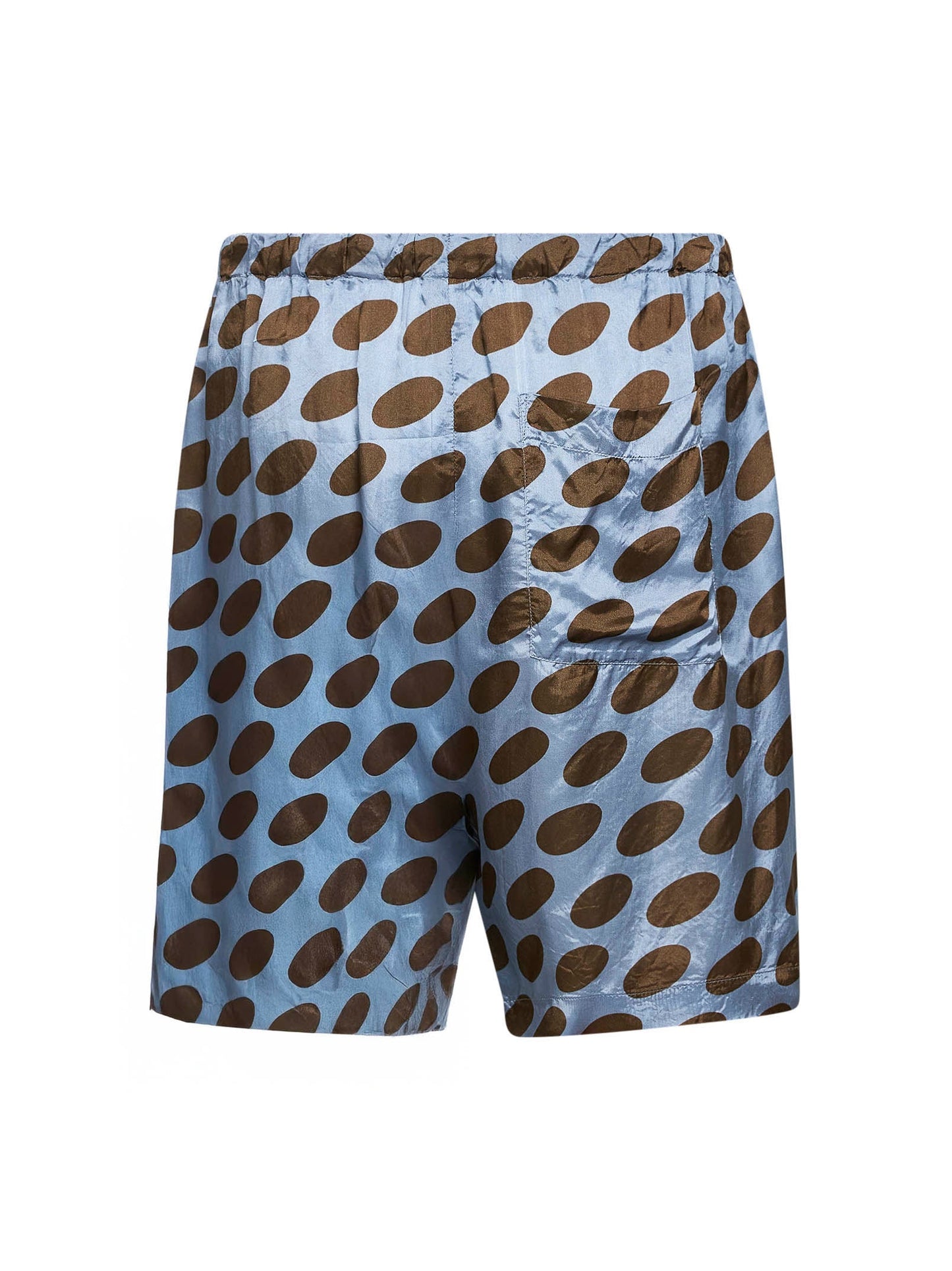 Dries Van Noten Men Steel Cupro Soft Ellipses-Printed Shorts DRIES VAN NOTEN