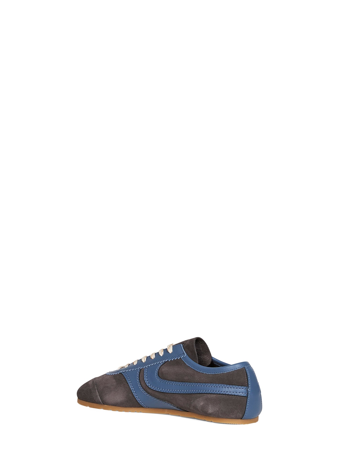 Dries Van Noten Men Steel Suede Sneakers With Leather Details DRIES VAN NOTEN
