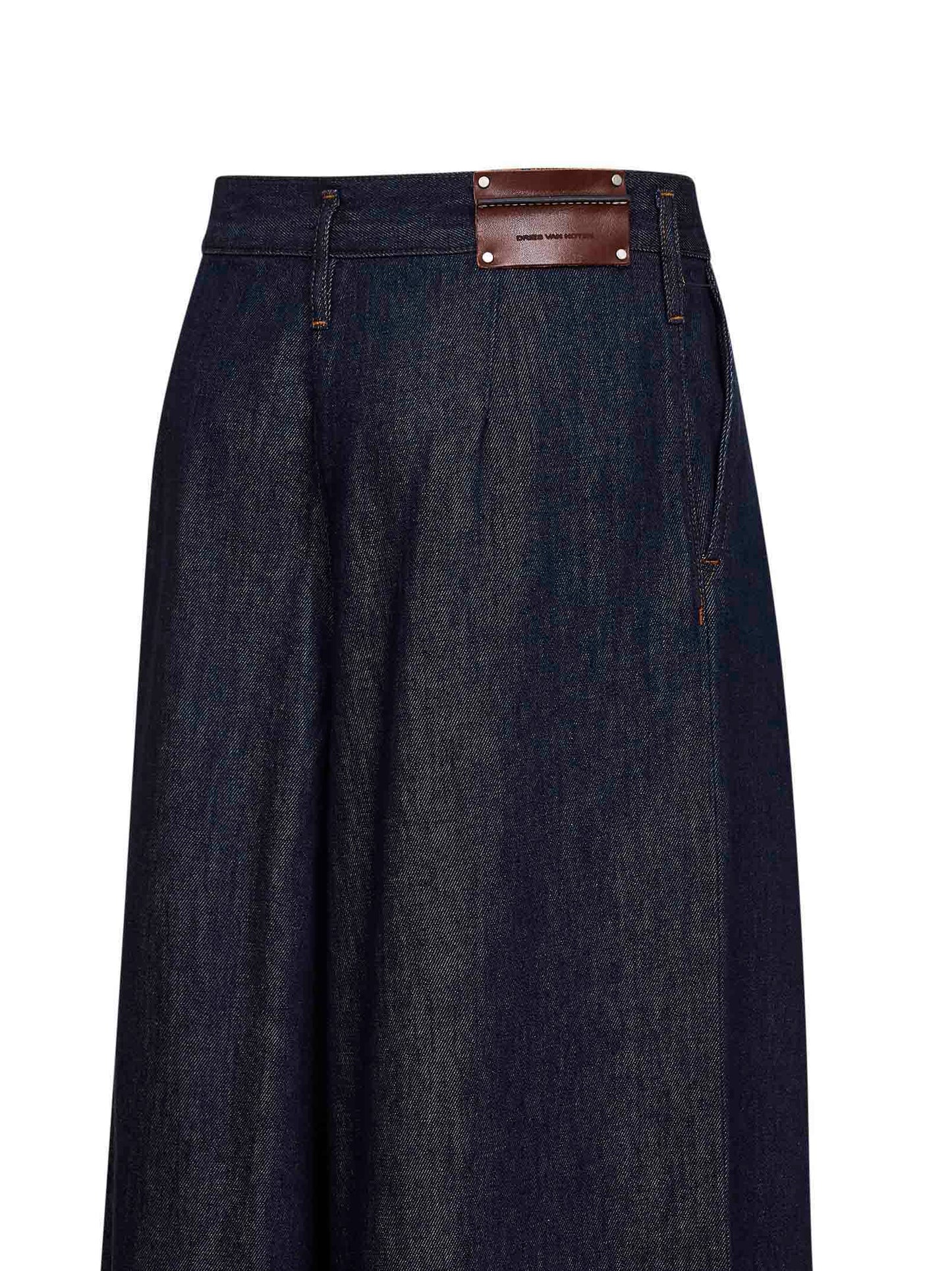 Dries Van Noten Women Indigo Denim Wide-Leg Pleated Jeans DRIES VAN NOTEN