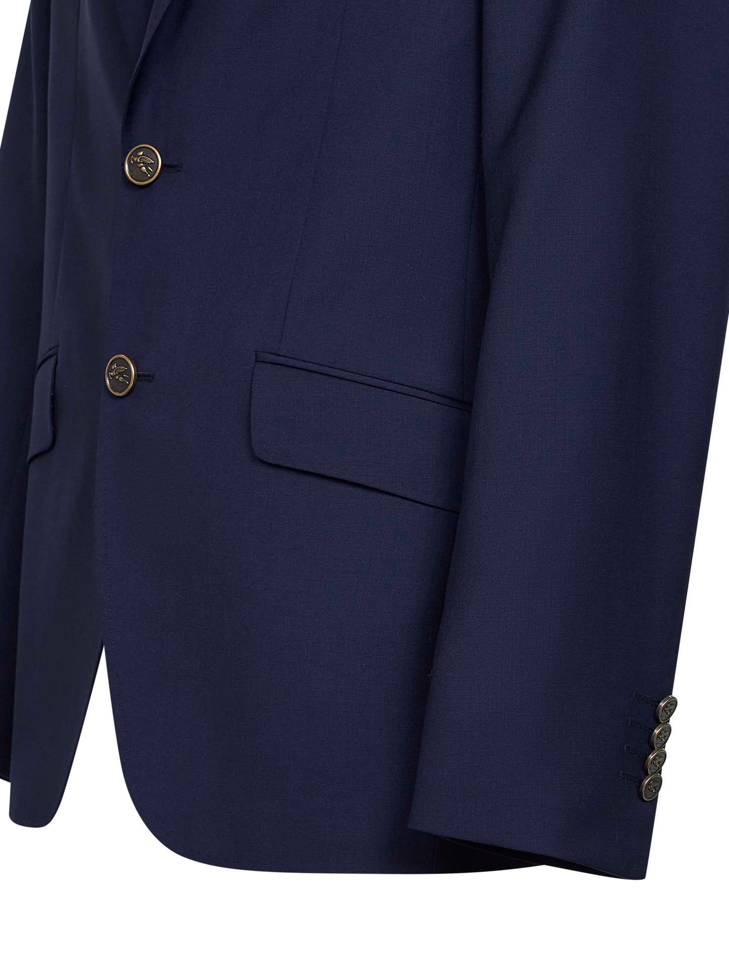 Etro Men Blue Wool Single-Breasted Jacket ETRO