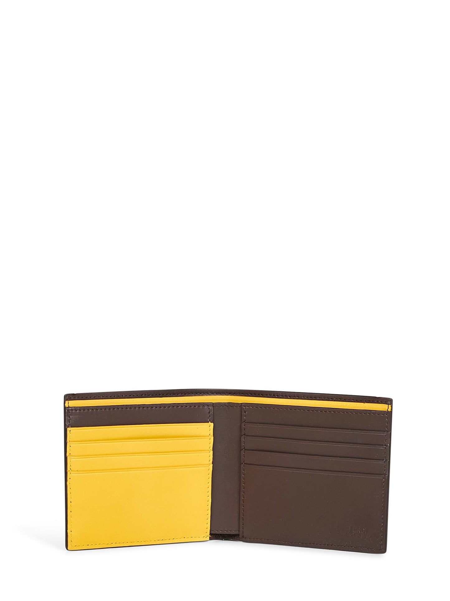 Fendi Men Brown Leather Fendi Shadow Wallet FENDI