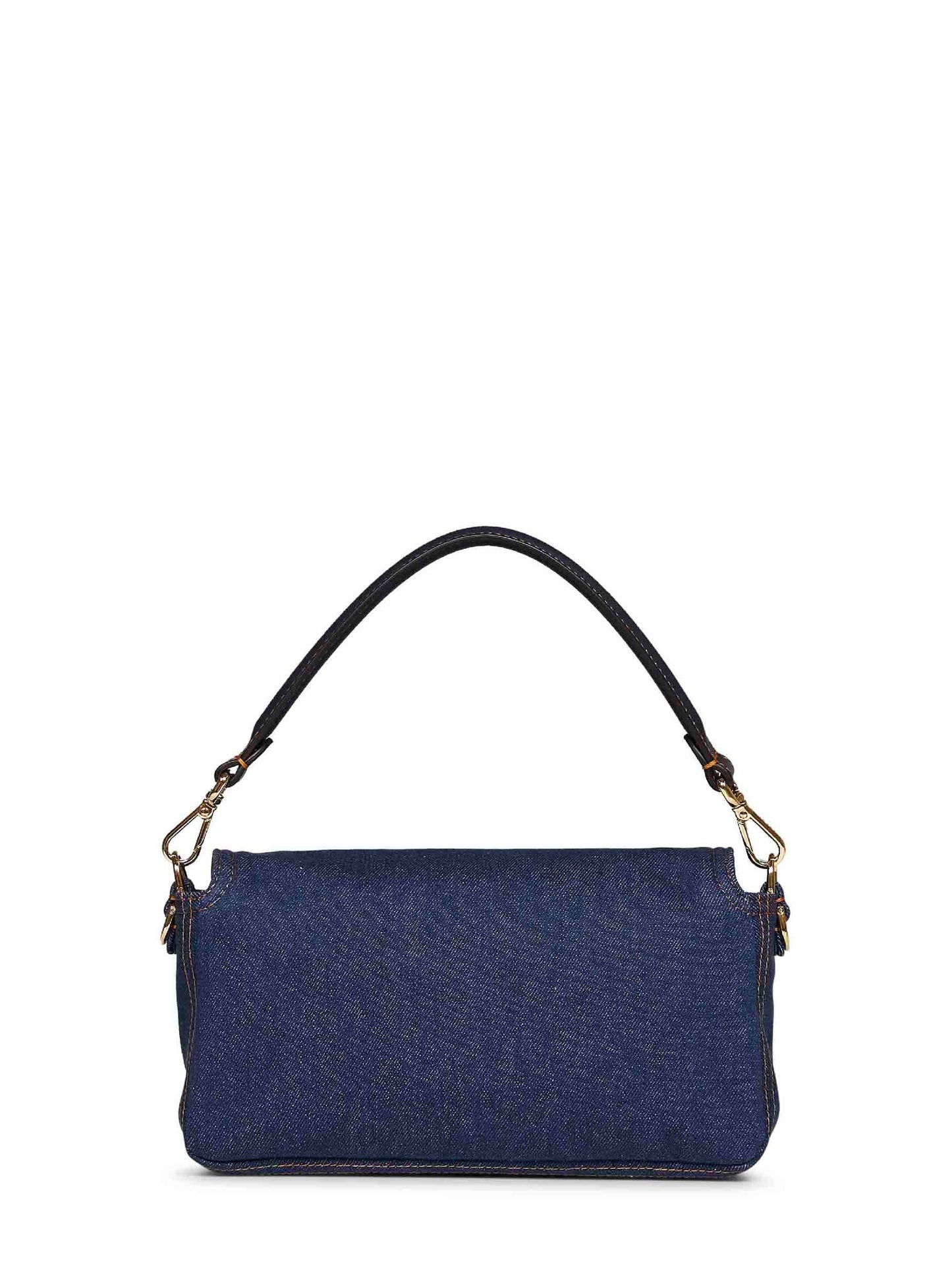 Fendi Women Blue Baguette Reversible Shoulder Bag FENDI