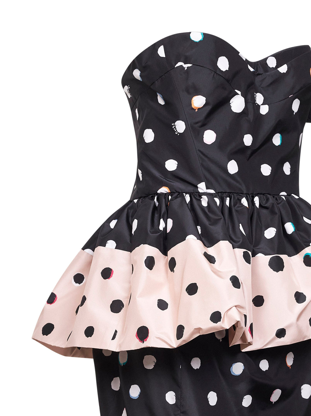 Fendi Women Black Printed Taffeta Bustier Minidress FENDI