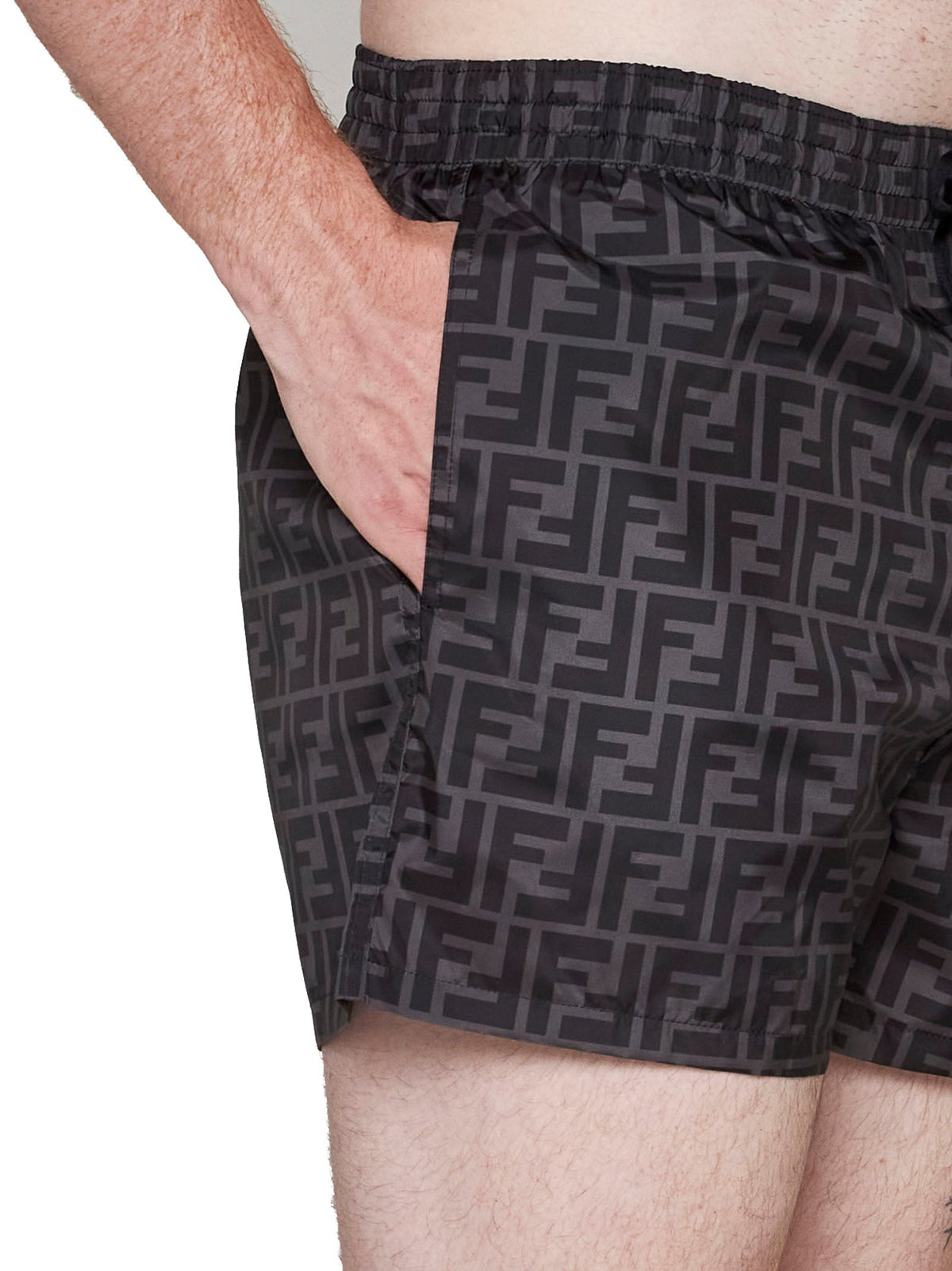 Fendi Men Black Nylon Shorts FENDI