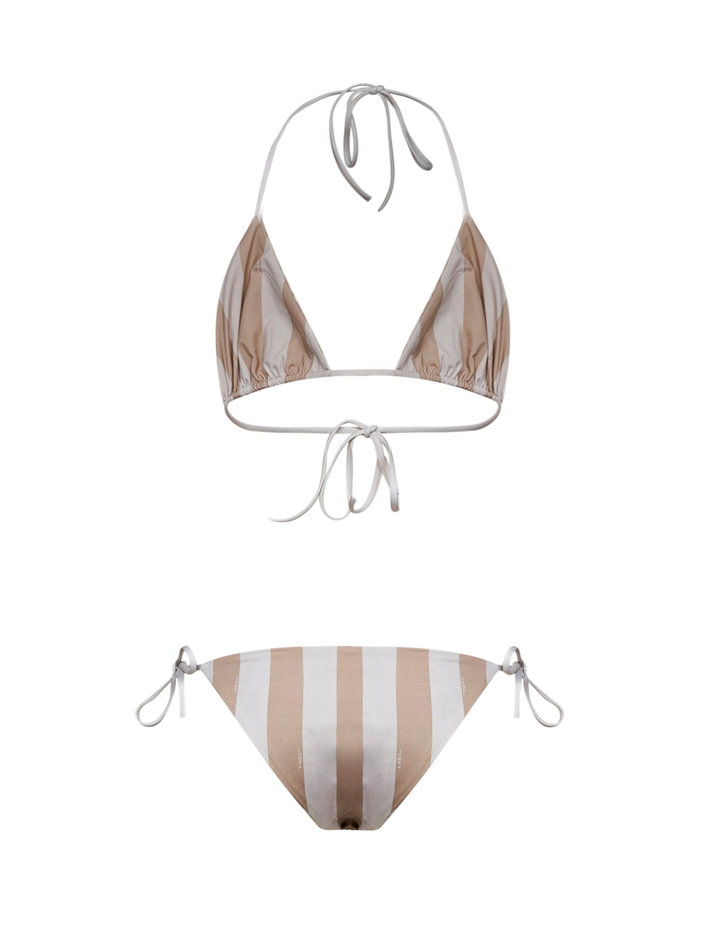 Fendi Women Beige Pequin And Ff Lycra Reversible Bikini FENDI