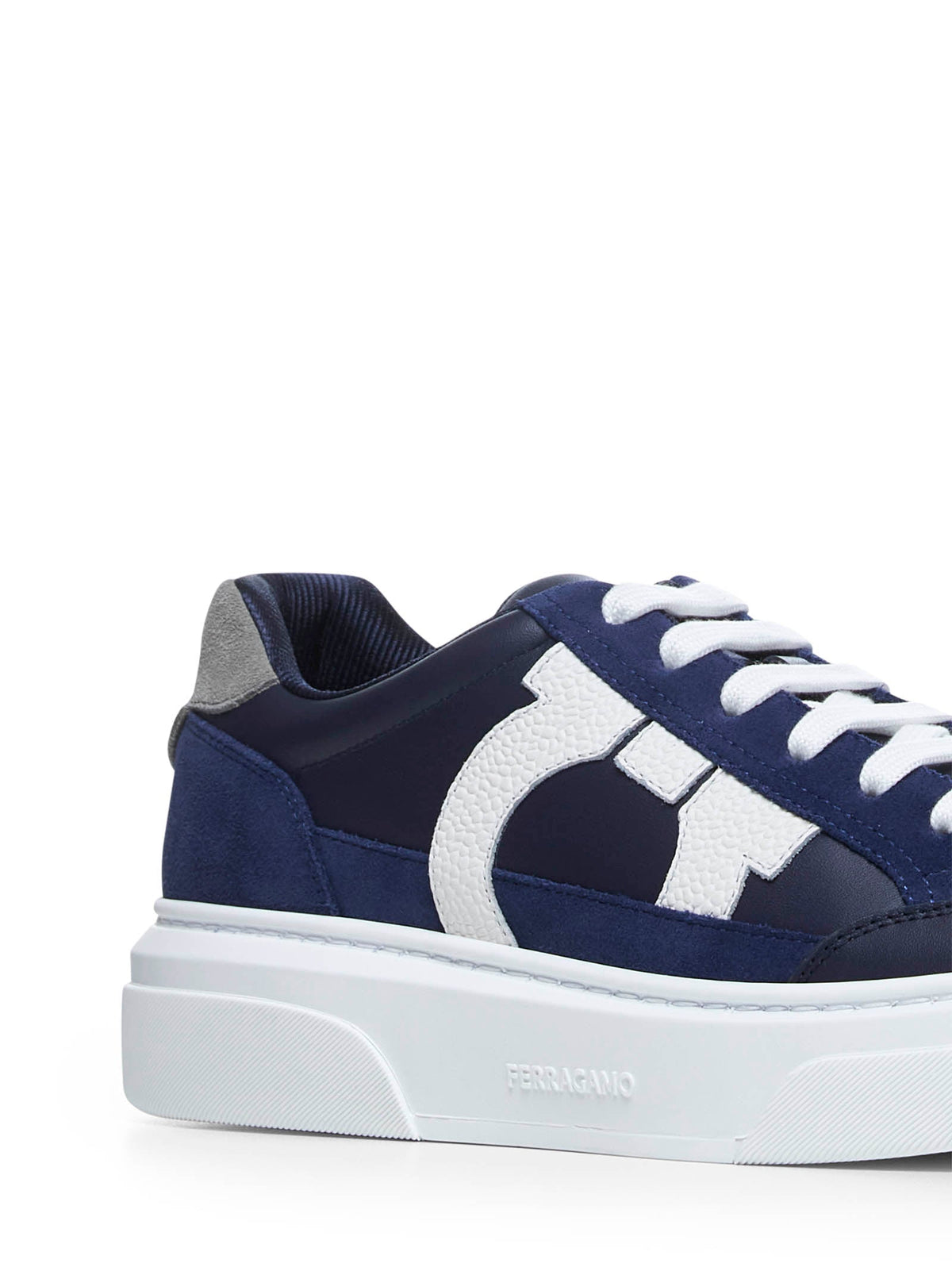 Ferragamo Men Low-Top Sneakers With Gancini FERRAGAMO