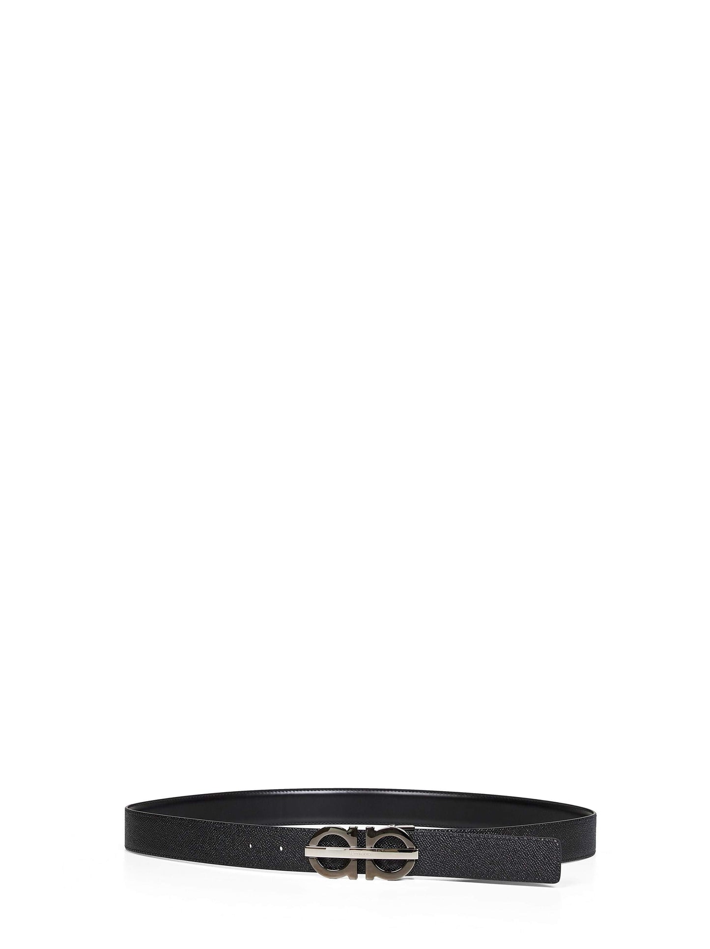 Ferragamo Men Black Gancini Reversible Belt FERRAGAMO