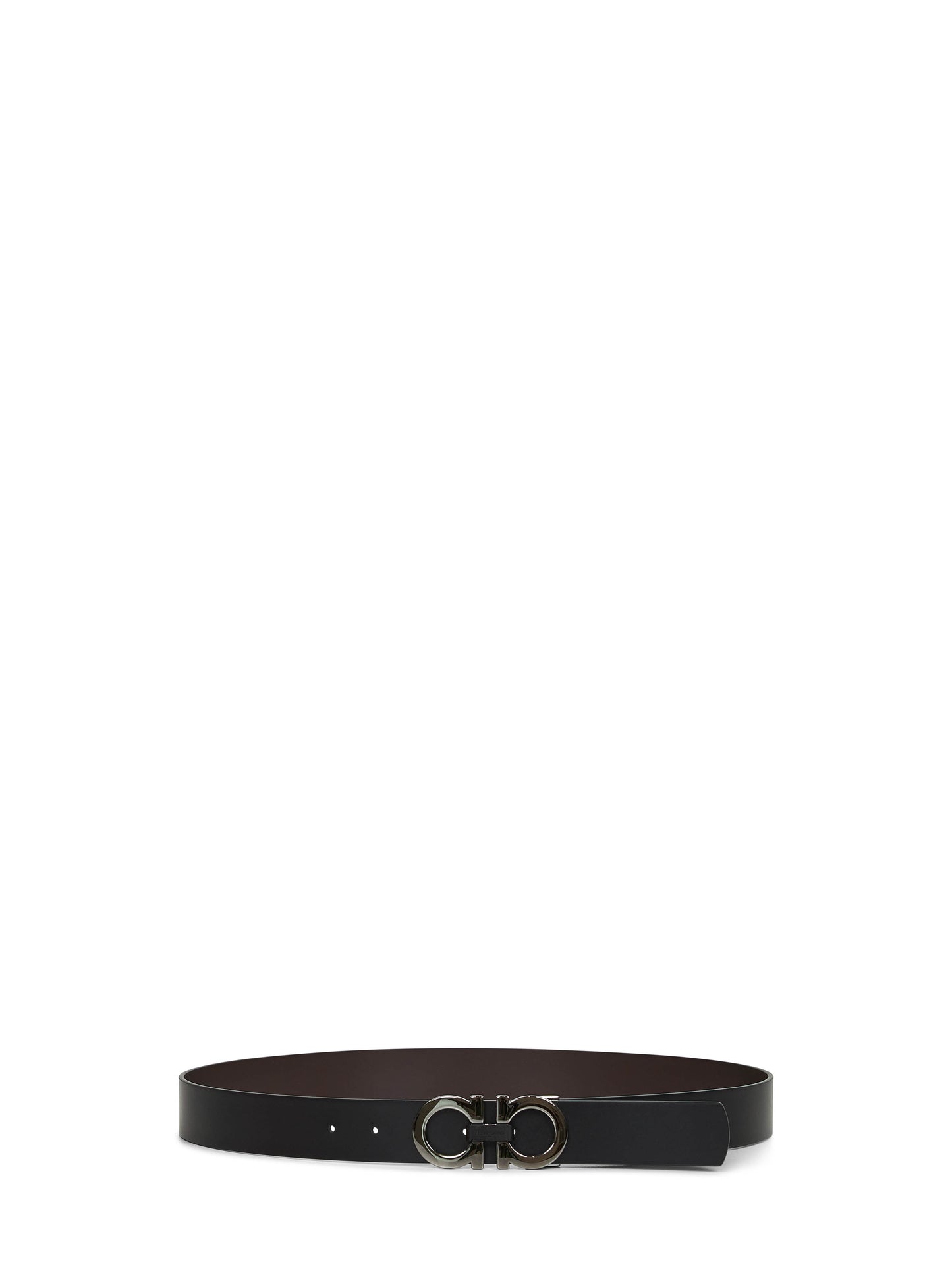 Ferragamo Men Dark Brown Gancini Reversible Belt FERRAGAMO