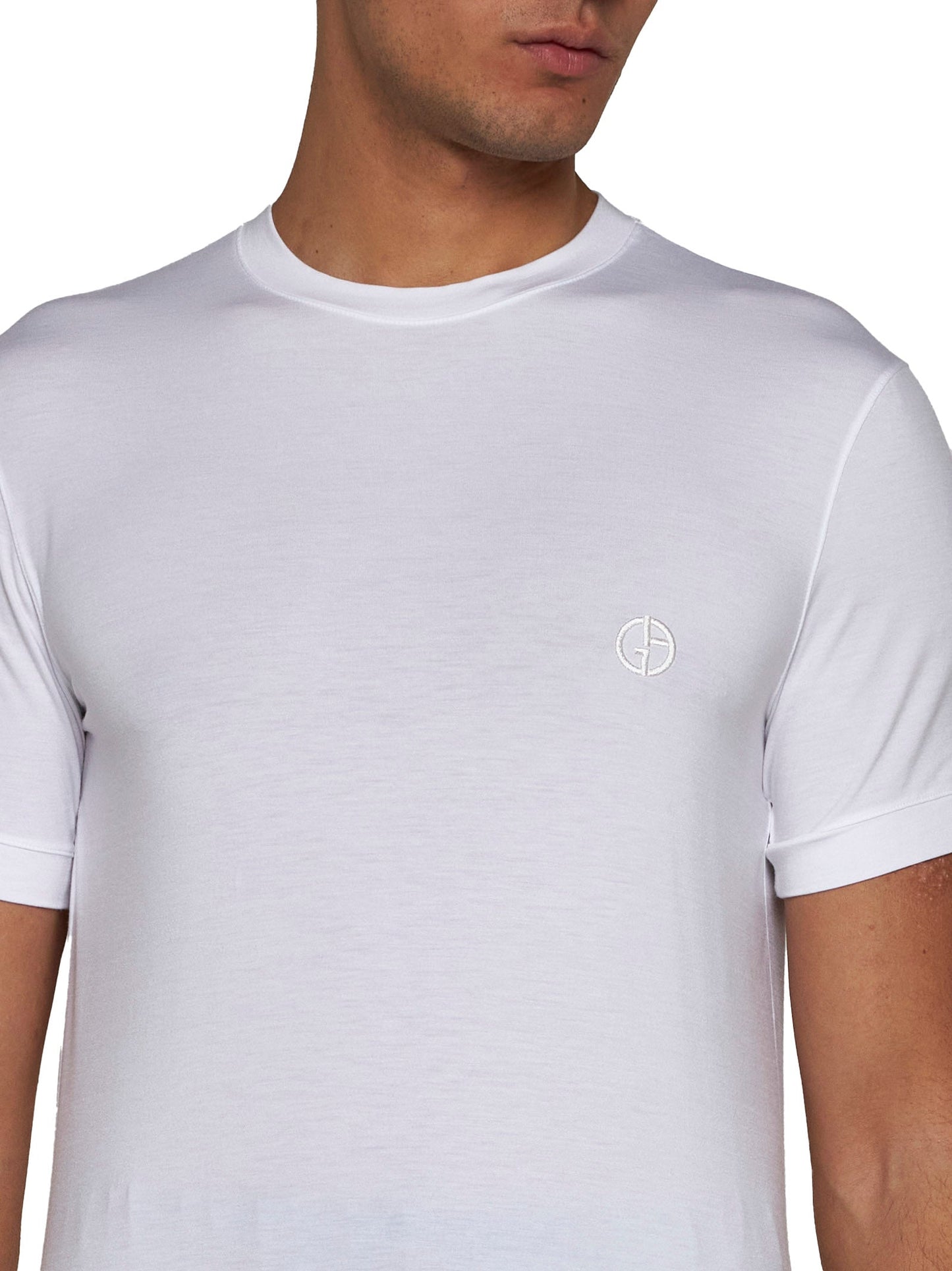 Giorgio Armani Men Icon Crew Neck T-Shirt In Stretch Viscose Jersey GIORGIO ARMANI