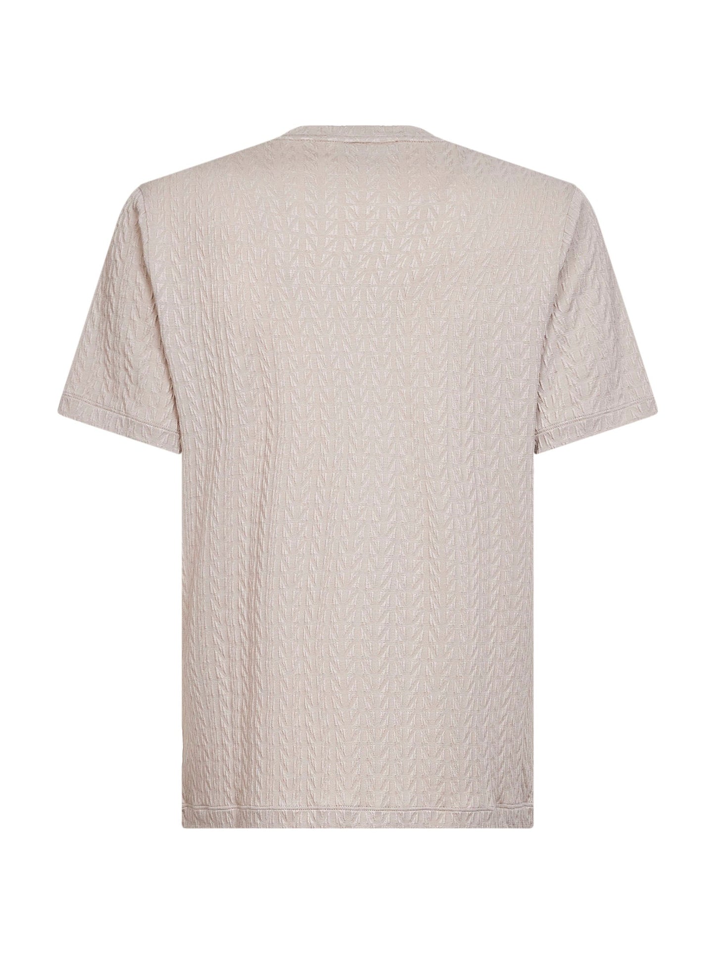 Giorgio Armani Men Beige Asv Embossed Viscose Blend T-Shirt