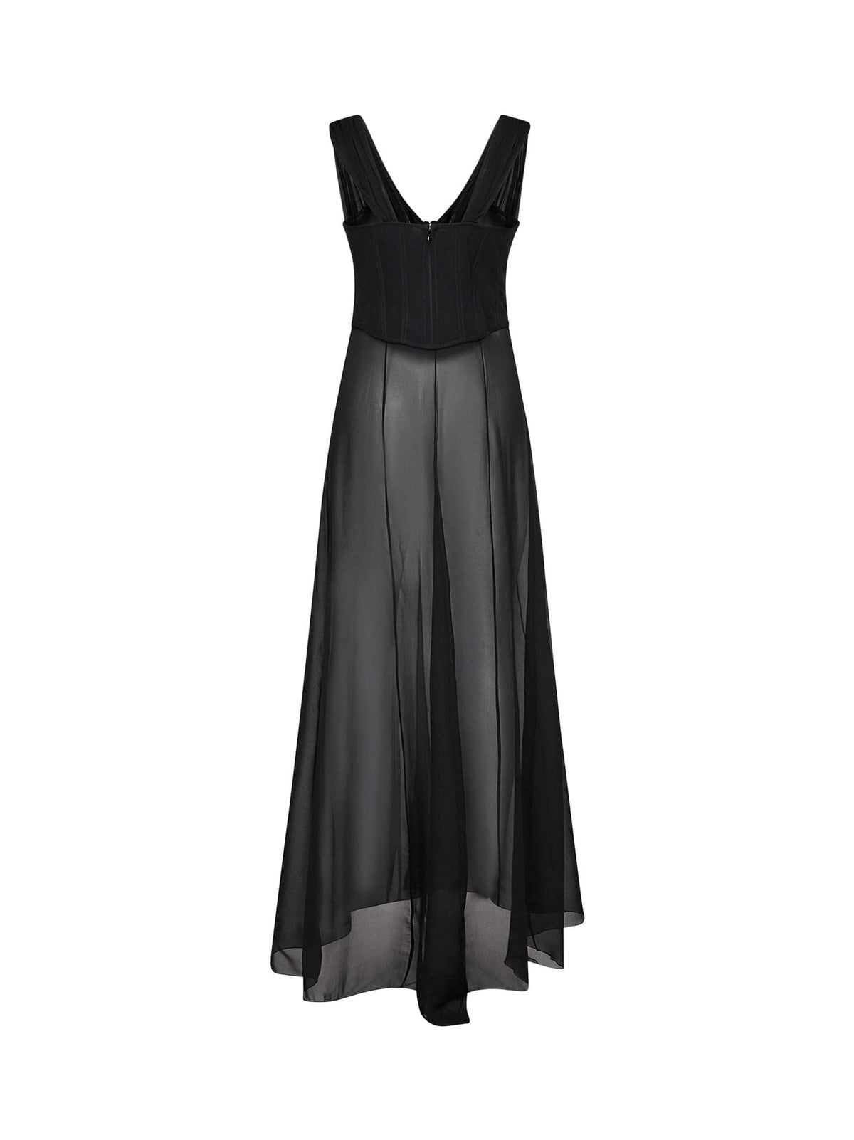 Giuseppe Di Morabito Women Black Silk Bustier Top With Sheer Skirt GIUSEPPE DI MORABITO