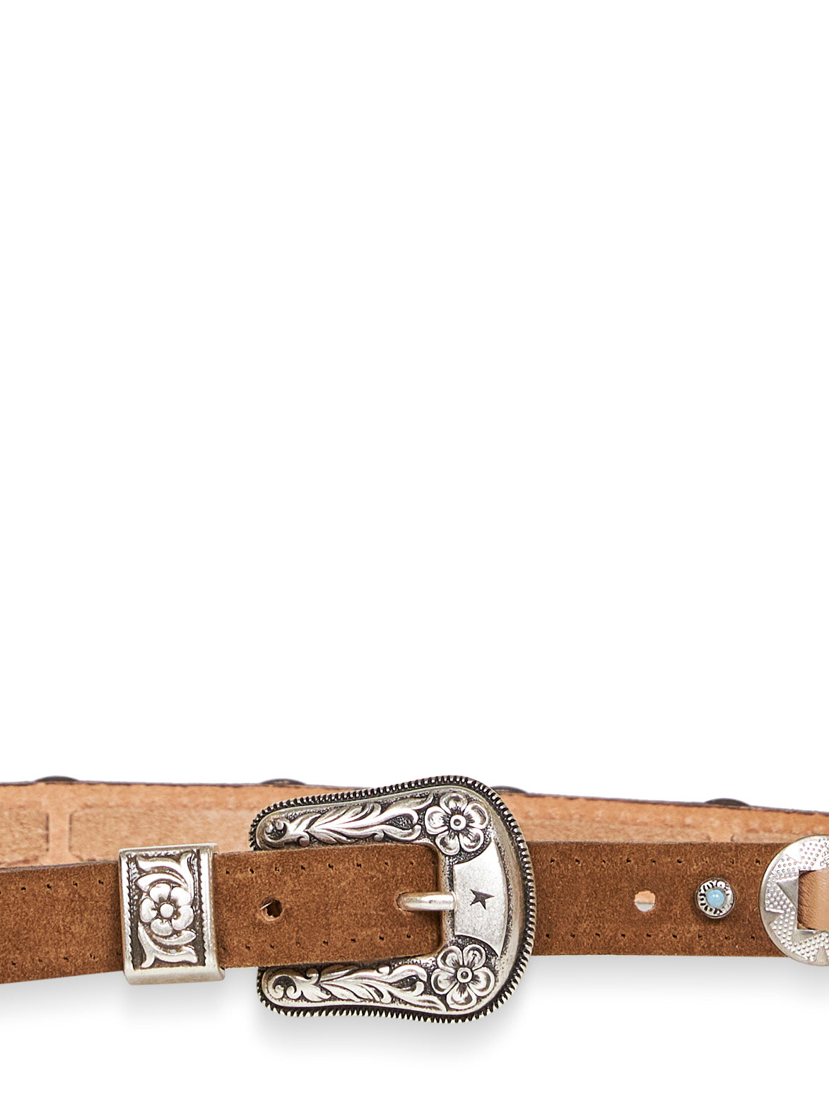Golden Goose Women Hazelnut Nubuck Lace Thin Belt With Inlays GOLDEN GOOSE